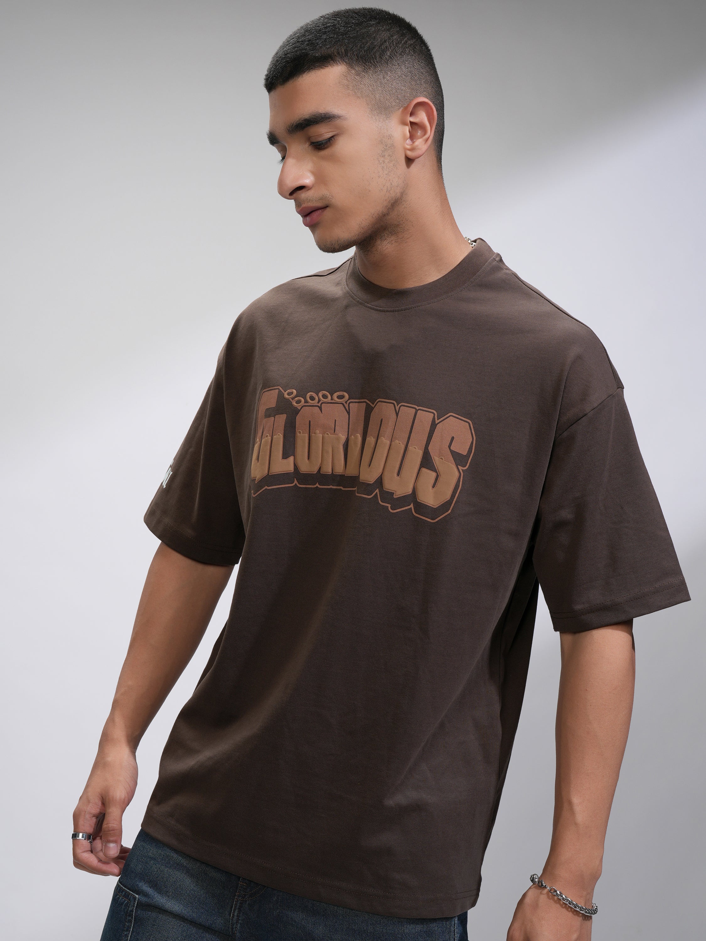 Marvel By Highlander Men Brown Loki Printed Round Neck Oversized Fit T-Shirt - Brown - Image 4