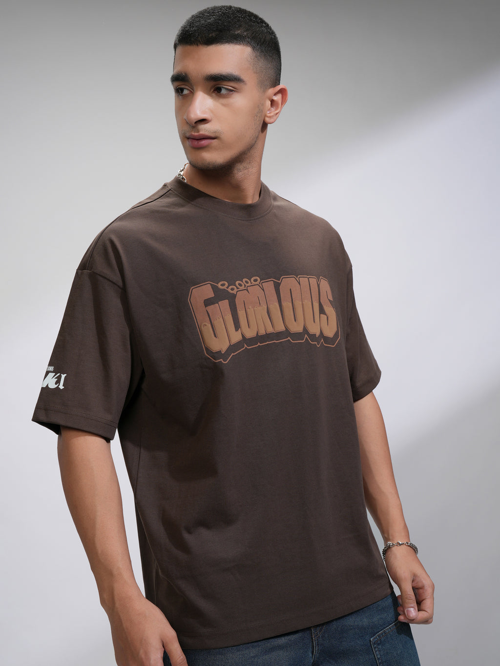 Marvel By Highlander Men Brown Loki Printed Round Neck Oversized Fit T-Shirt - Brown - Image 6