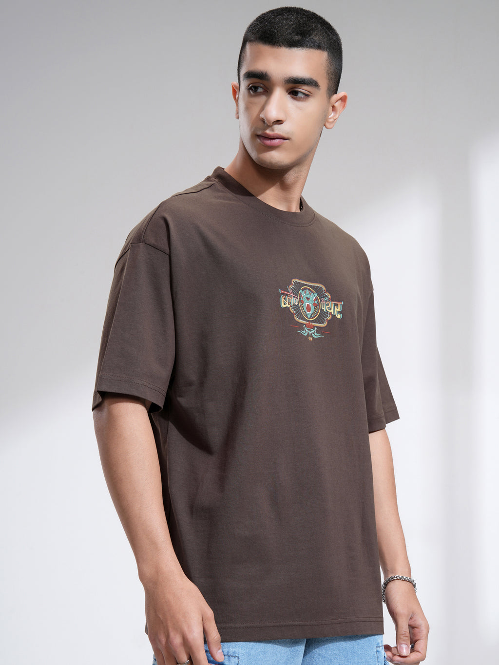 Marvel By Highlander Men Brown Black Panther Printed Round Neck Oversized Fit T-Shirt - Brown - Image 6