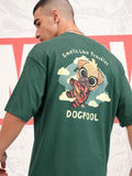 Marvel By Highlander Men Green Dogpool Printed Round Neck Oversized Fit T-Shirt - Green - Image 1