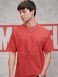 Marvel By Highlander Men Red Iron Man Self Design Round Neck T-Shirt - Red - Image 1