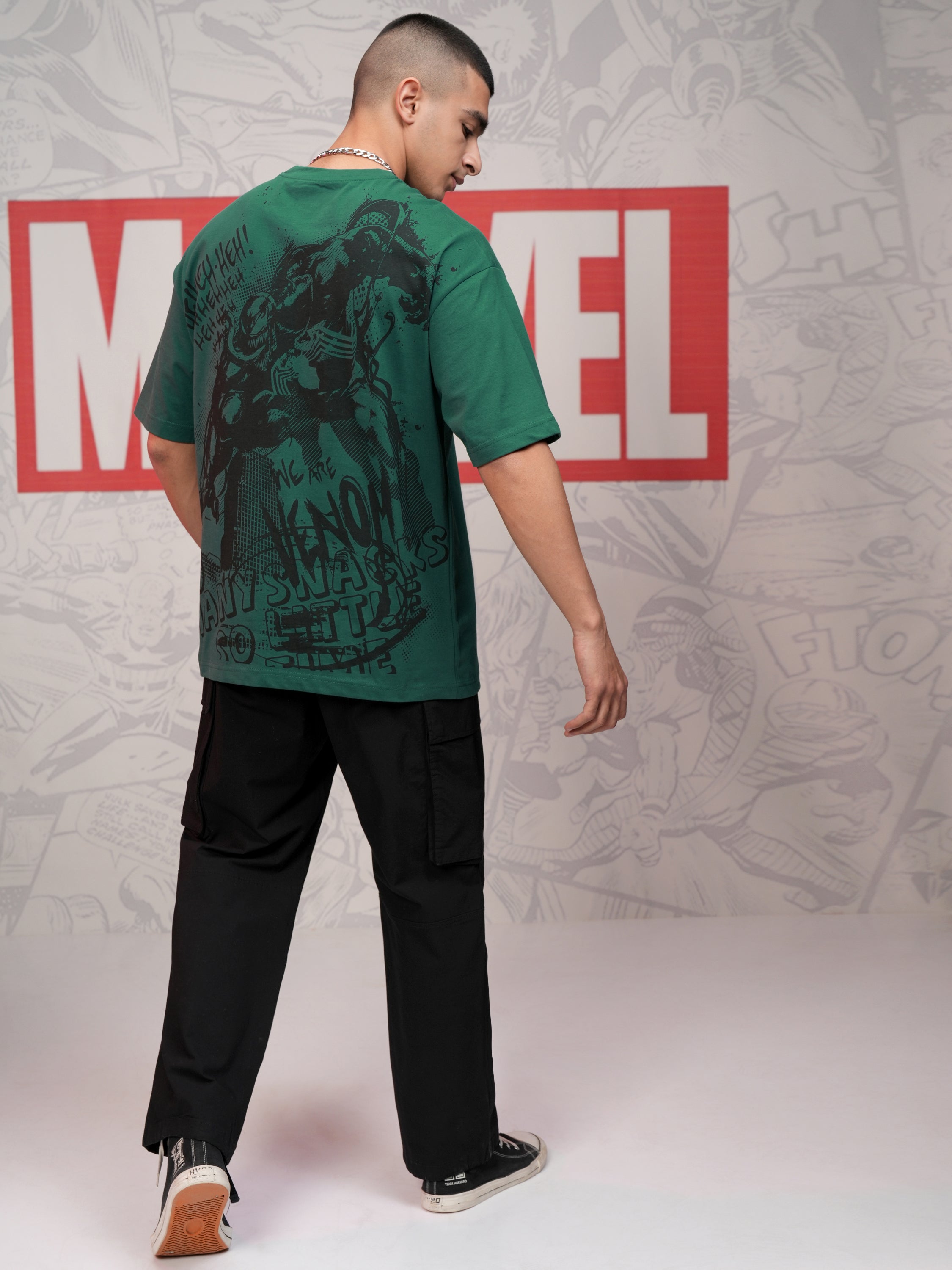 Marvel By Highlander Men Green Venom Printed Round Neck T-Shirt - Green - Image 2