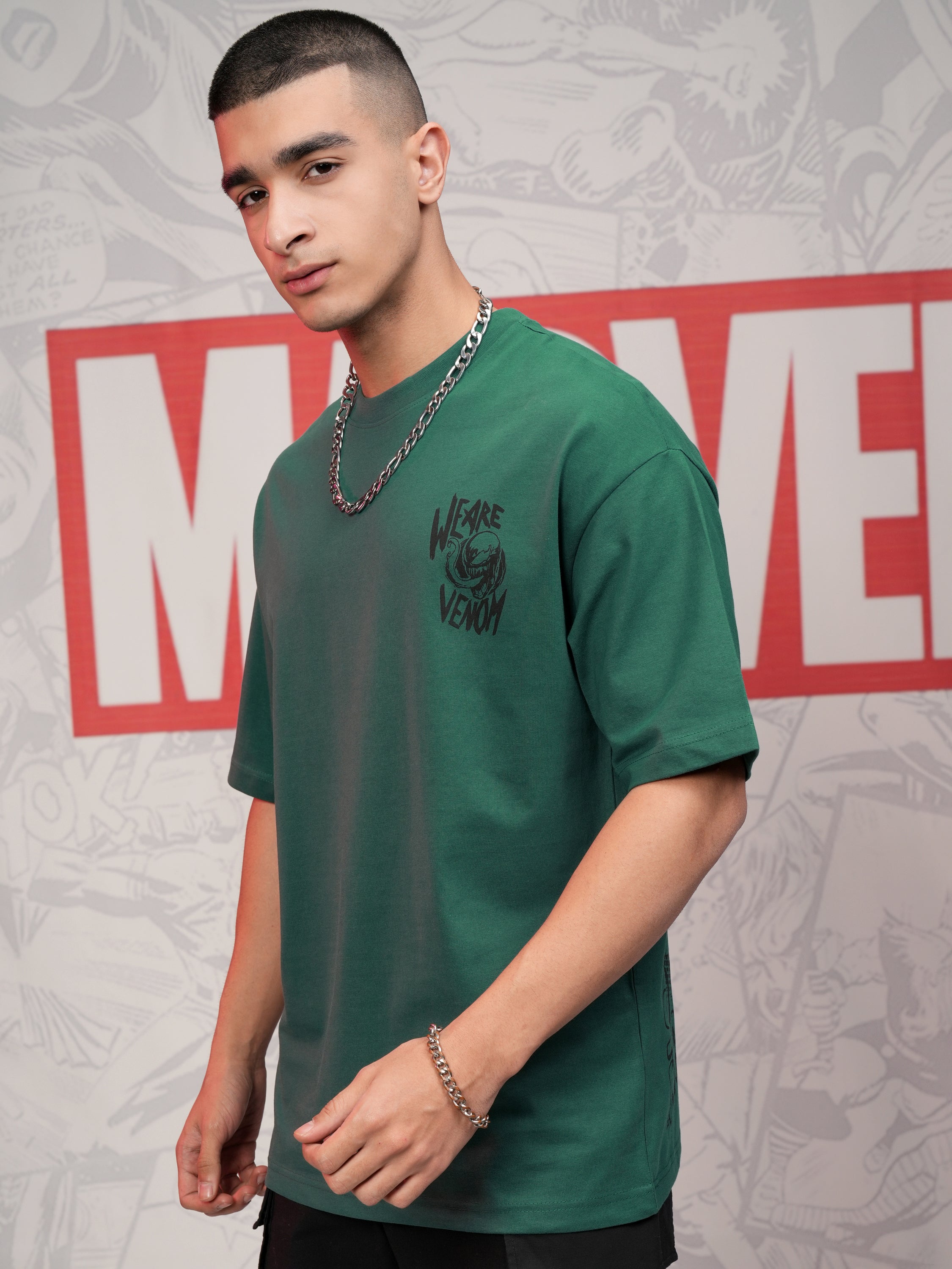 Marvel By Highlander Men Green Venom Printed Round Neck T-Shirt - Green - Image 4