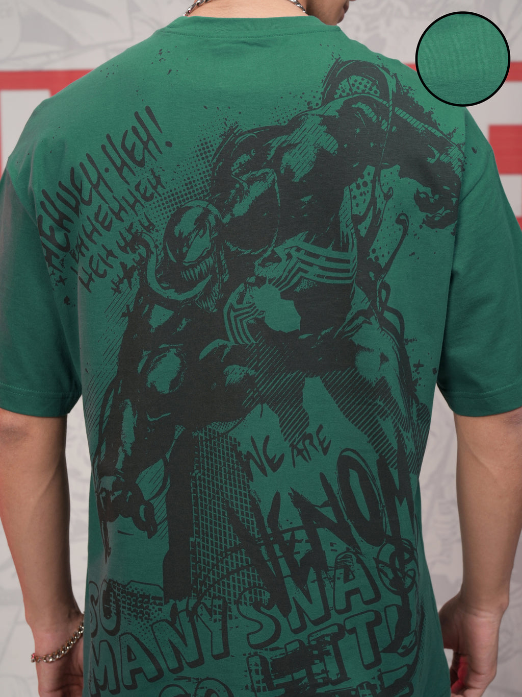 Marvel By Highlander Men Green Venom Printed Round Neck T-Shirt - Green - Image 5