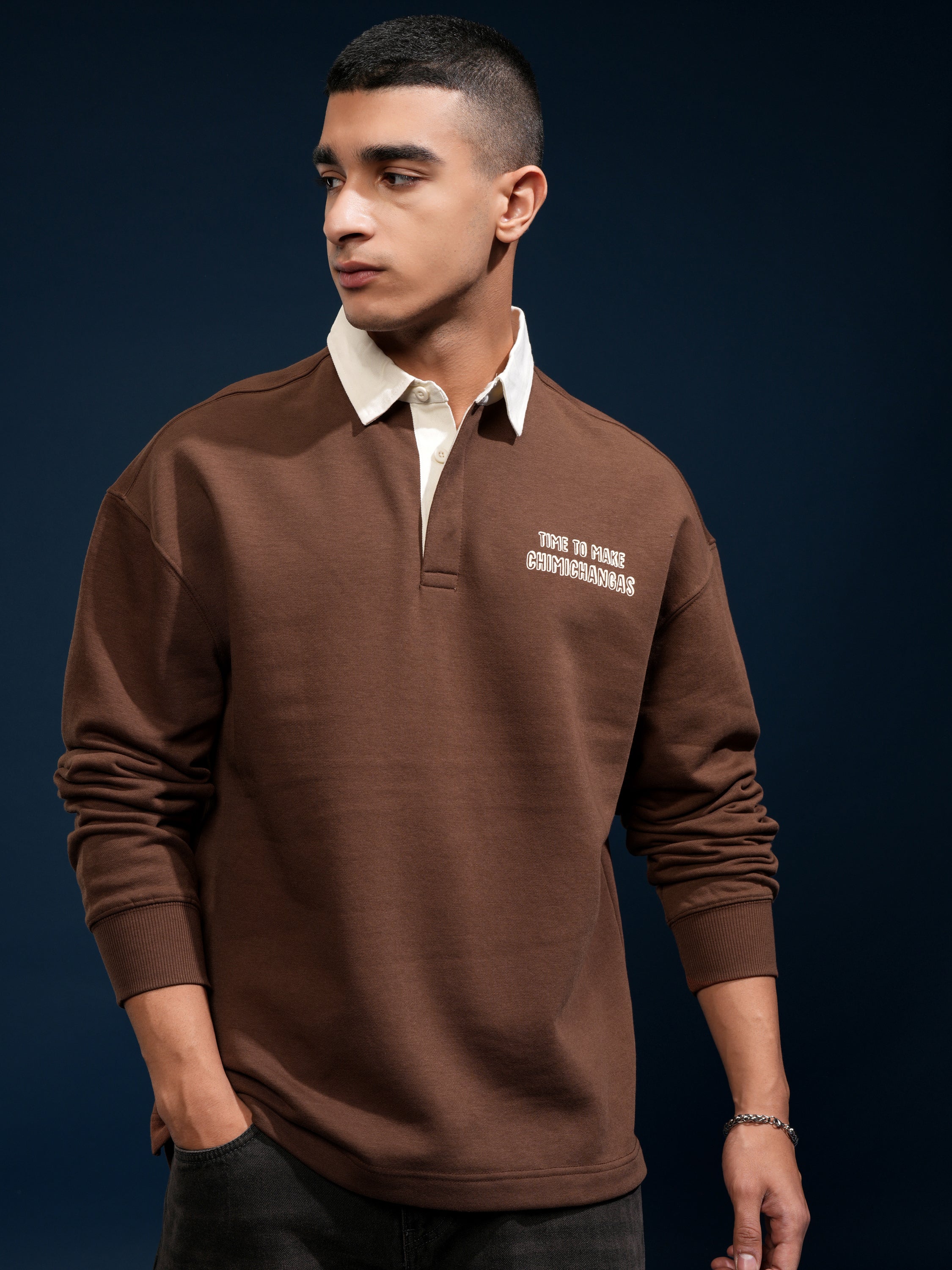 Marvel By Highlander Men Brown Deadpool Printed Polo Collar T-Shirt - Brown - Image 3