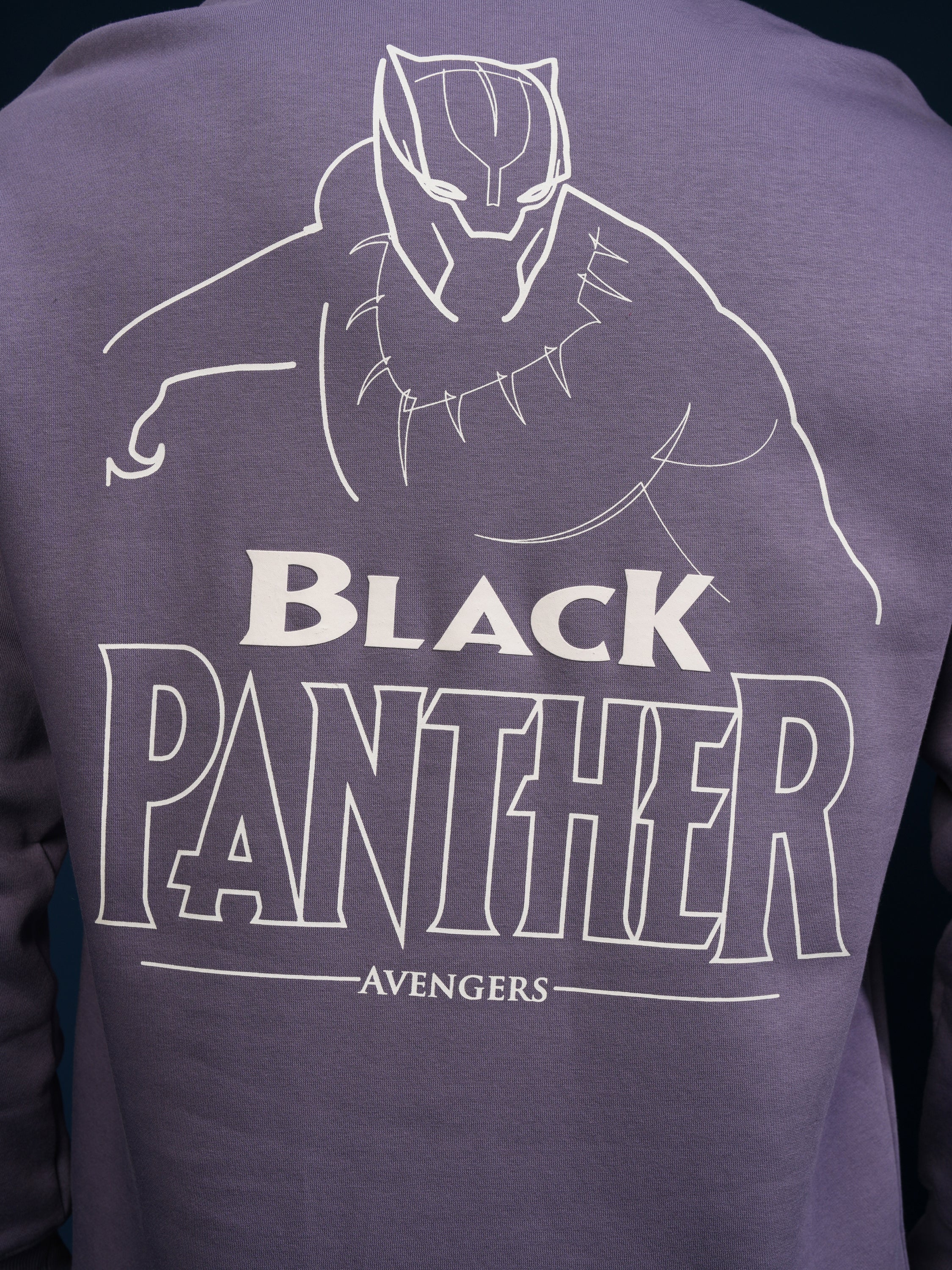 Marvel By Highlander Men Purple Black Panther Printed Polo Collar T-Shirt - Purple - Image 7