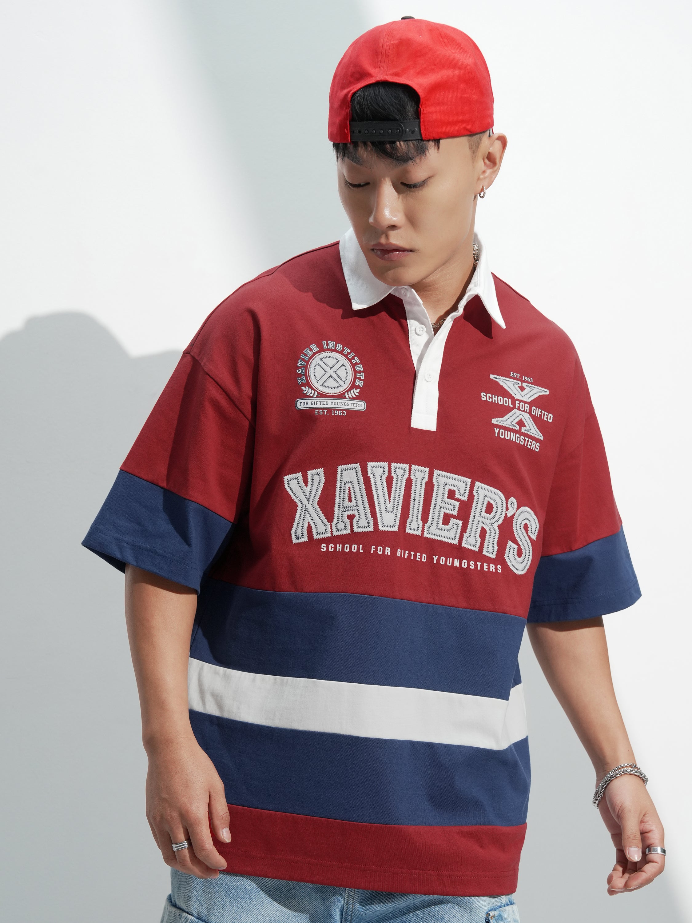 Marvel By Highlander Men Maroon X-Men Printed Polo Collar T-Shirt - Maroon - Image 1
