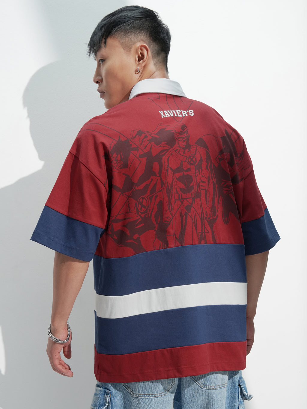 Marvel By Highlander Men Maroon X-Men Printed Polo Collar T-Shirt - Maroon - Image 3