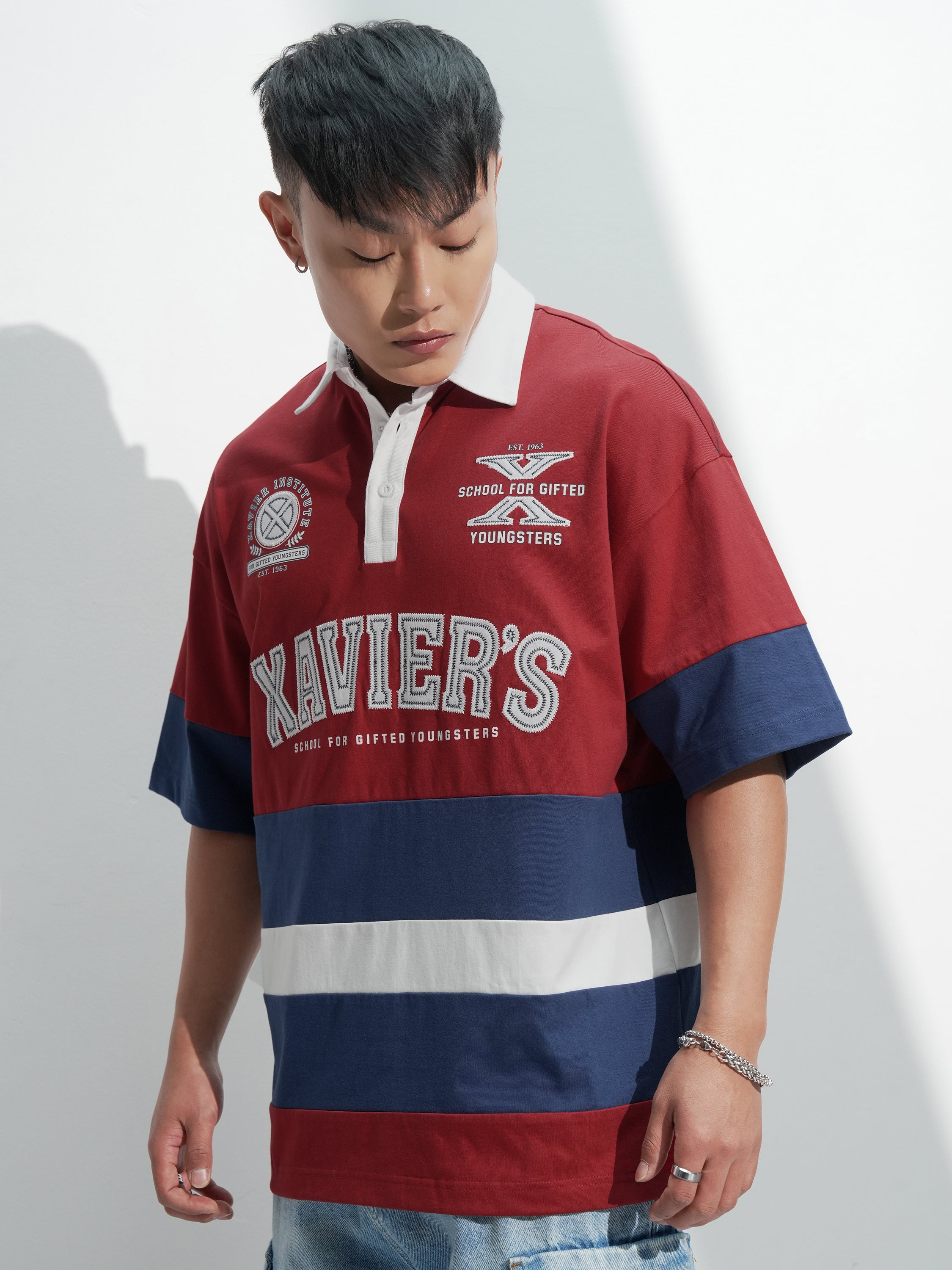Marvel By Highlander Men Maroon X-Men Printed Polo Collar T-Shirt - Maroon - Image 4