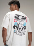 Marvel By Highlander Men Off White Spider-Man Printed Round Neck Oversized Fit T-Shirt - Off White - Image 1