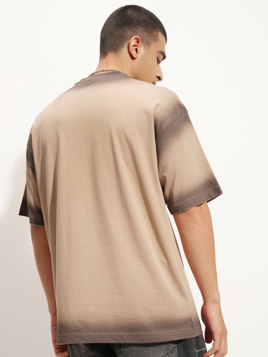 Marvel By Highlander Men Beige Venom Printed Round Neck Oversized Fit T-Shirt - Beige - Image 3