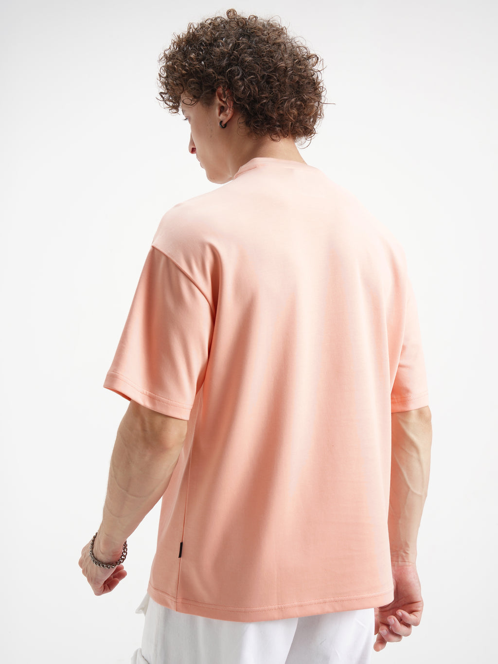 Marvel By Highlander Men Coral Avengers Printed Round Neck Oversized Fit T-Shirt - Coral - Image 3
