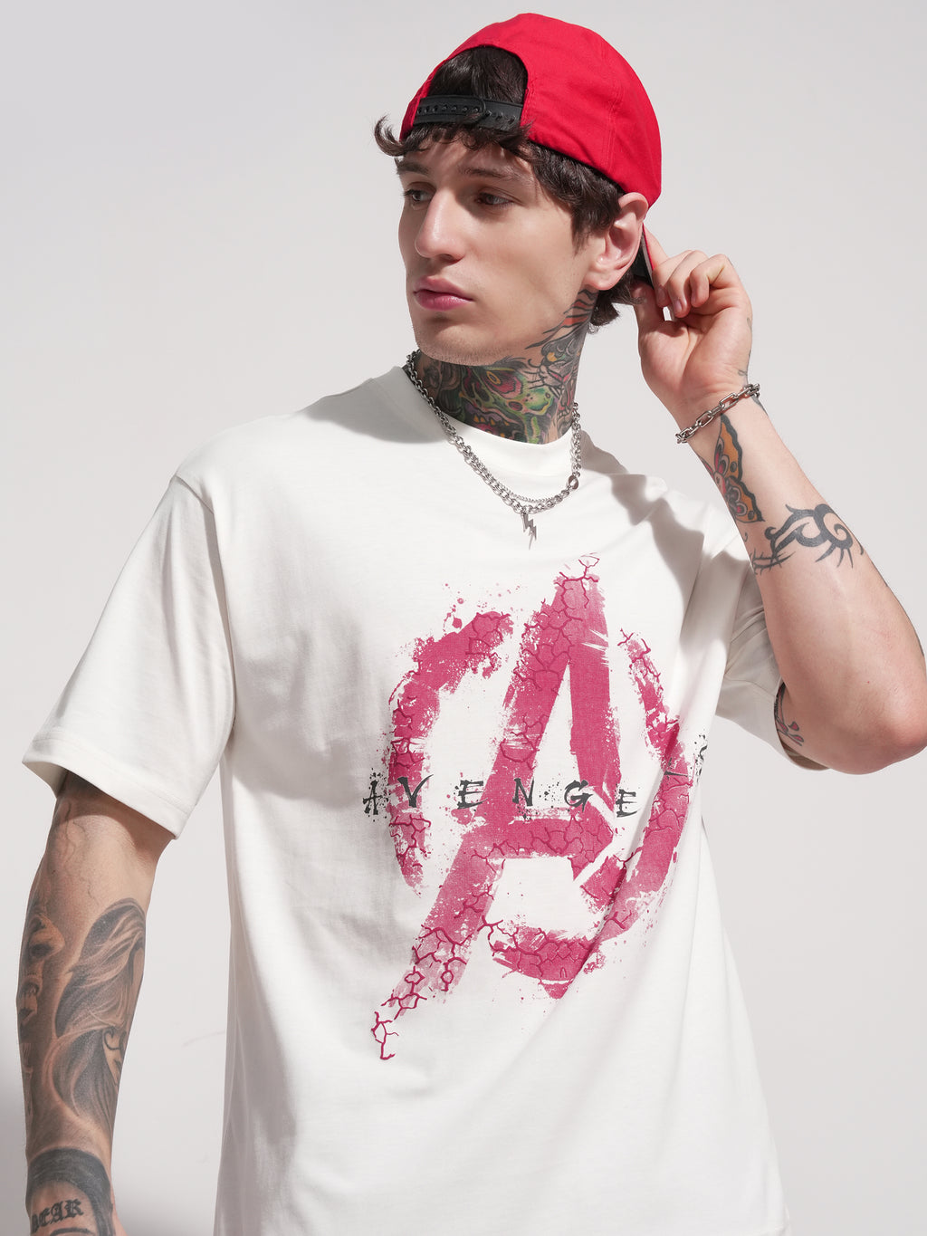 Marvel By Highlander Men Off White Avengers Printed Round Neck T-Shirt - Off White - Image 1