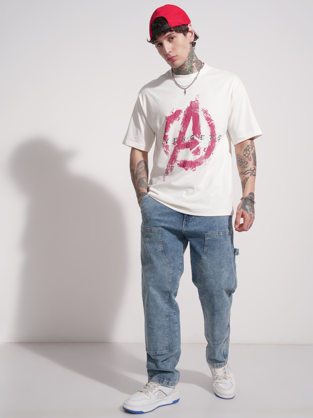 Marvel By Highlander Men Off White Avengers Printed Round Neck T-Shirt - Off White - Image 2