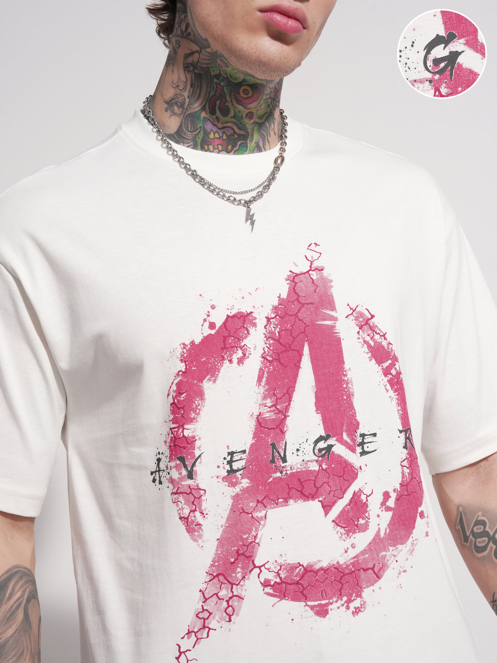 Marvel By Highlander Men Off White Avengers Printed Round Neck T-Shirt - Off White - Image 5