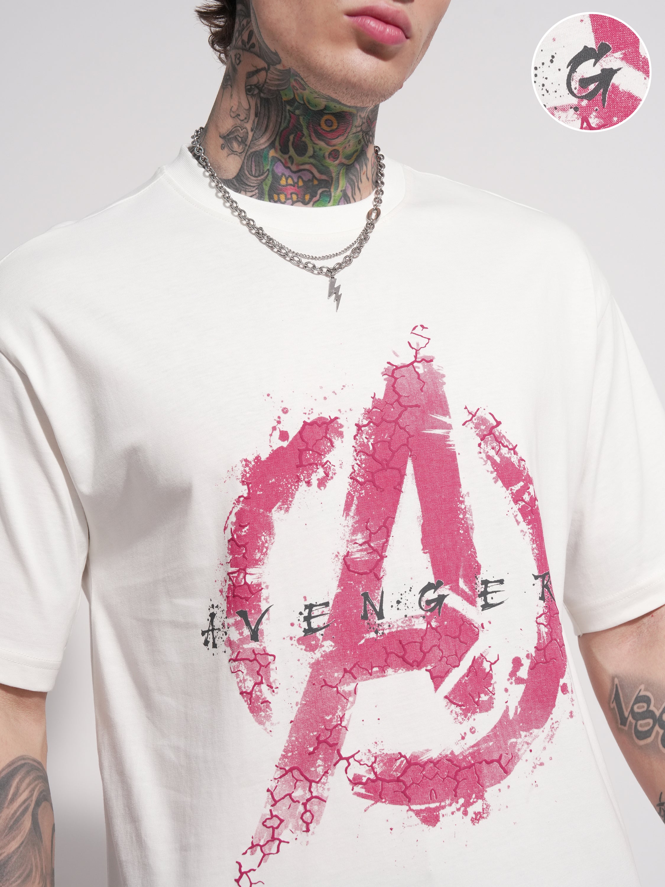 Marvel By Highlander Men Off White Avengers Printed Round Neck T-Shirt - Off White - Image 5