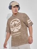 Marvel By Highlander Men Brown Captain America Printed Round Neck T-Shirt - Brown - Image 1