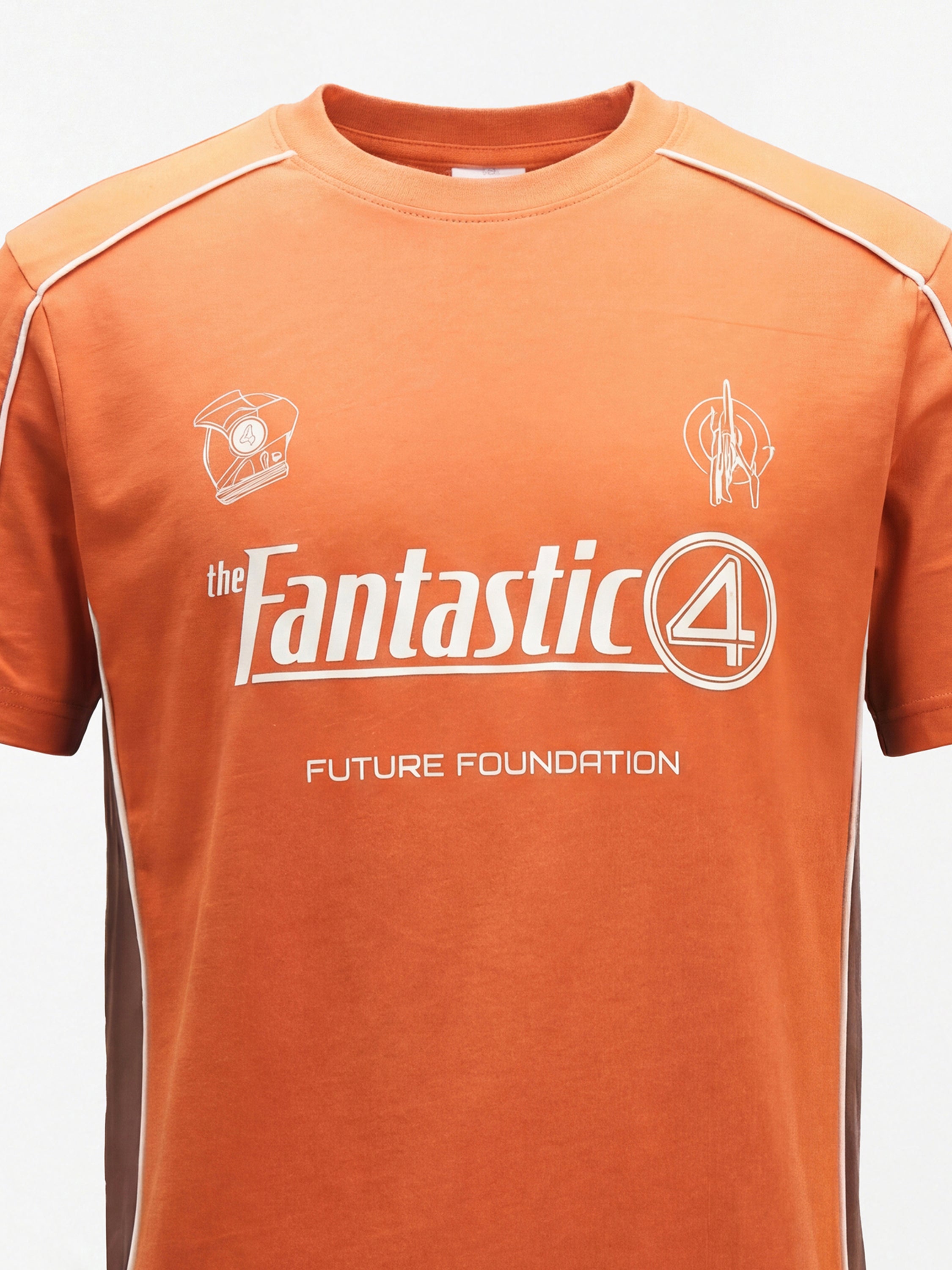 Marvel By Highlander Men Orange The Fantastic Four Printed Round Neck T-Shirt - Orange - Image 2