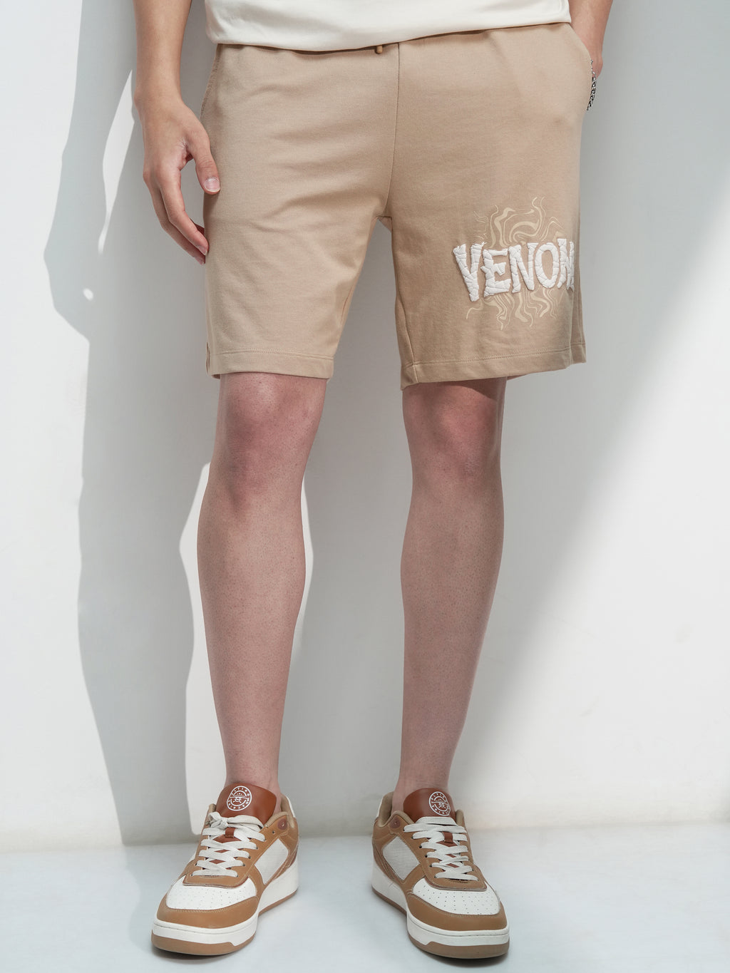 Marvel By Highlander Men Nude Venom Relaxed Fit Shorts - Nude - Image 1