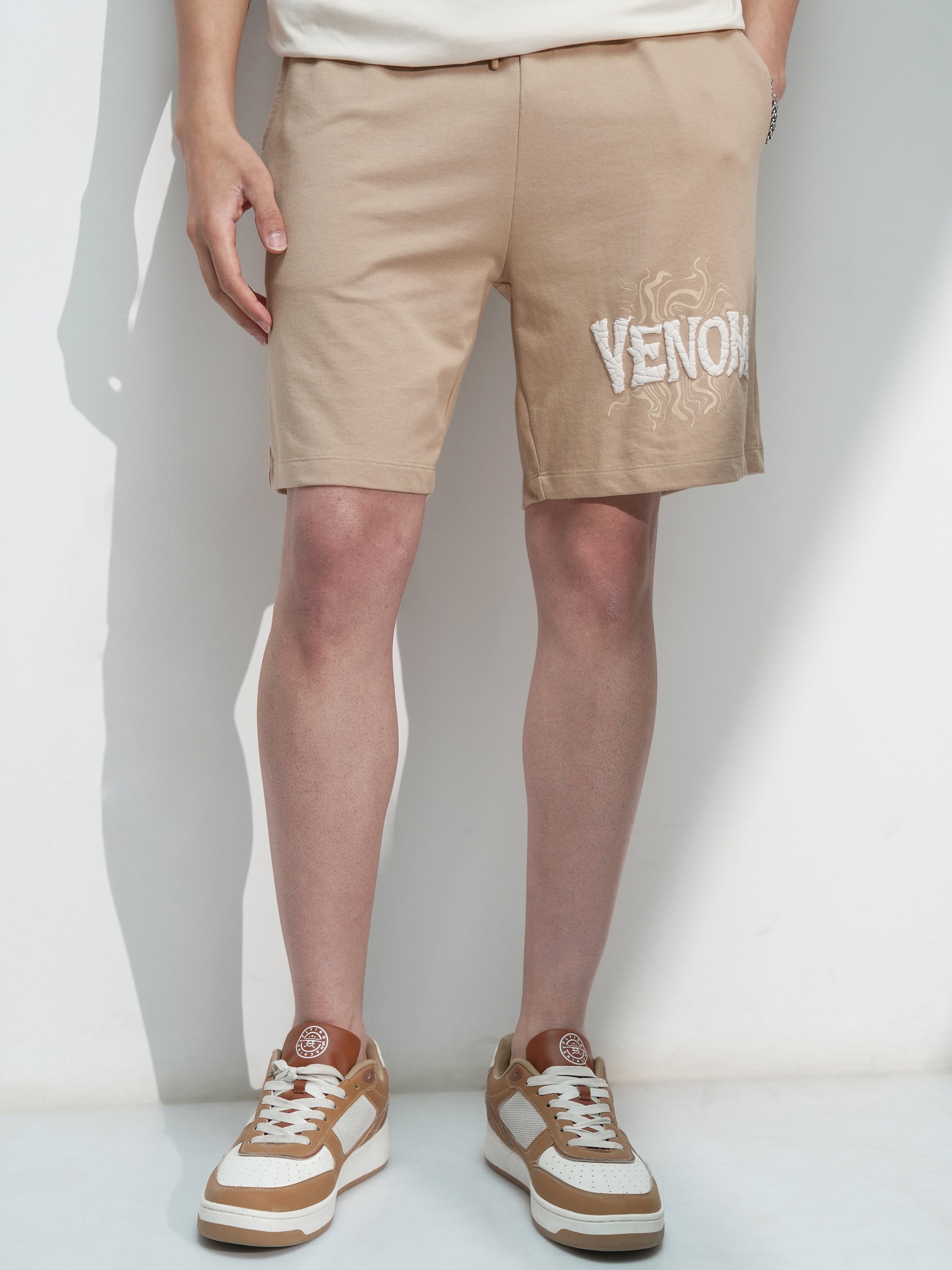 Marvel By Highlander Men Nude Venom Relaxed Fit Shorts - Nude - Image 1
