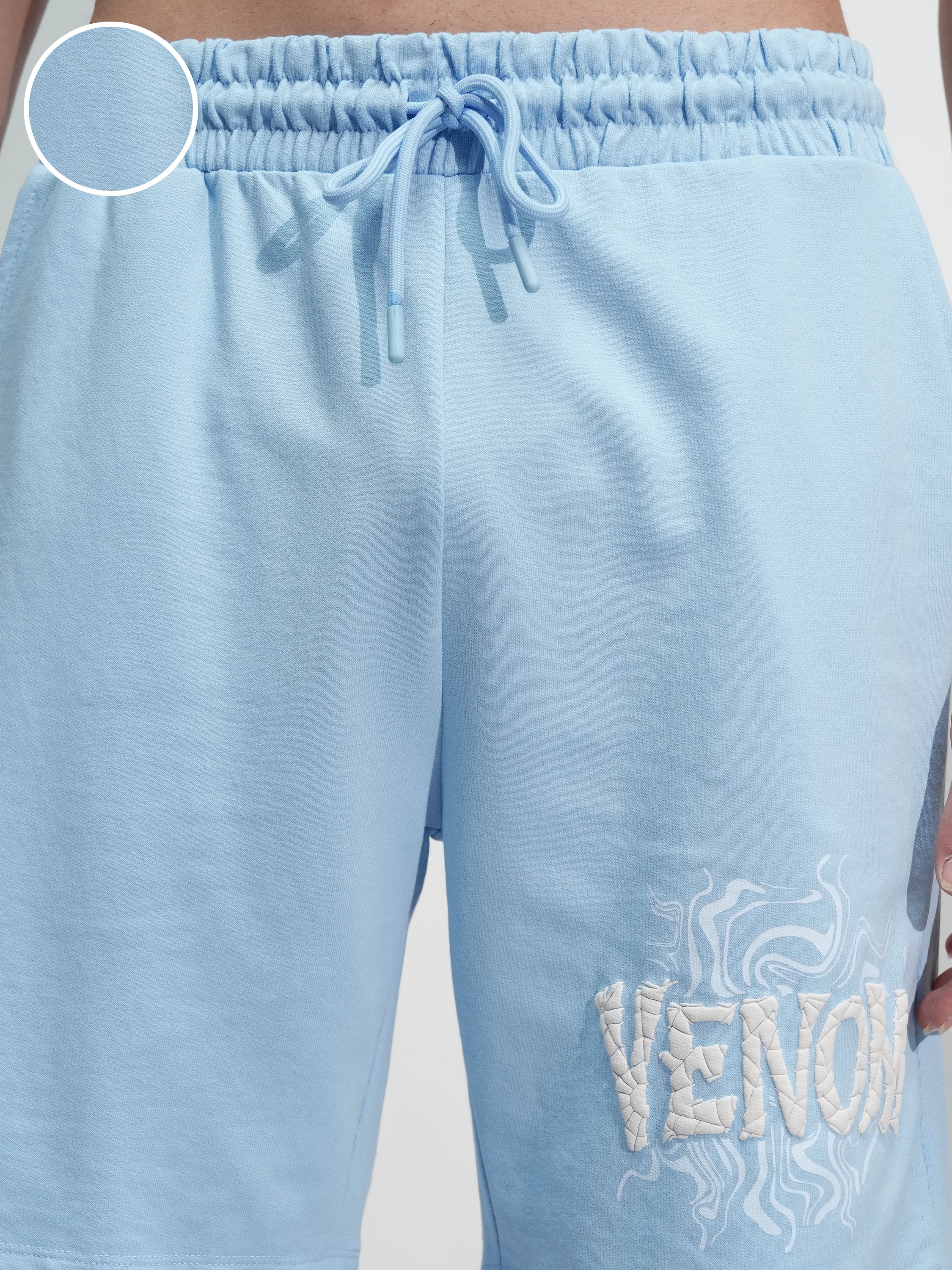 Marvel By Highlander Men Blue Venom Relaxed Fit Shorts - Blue - Image 5