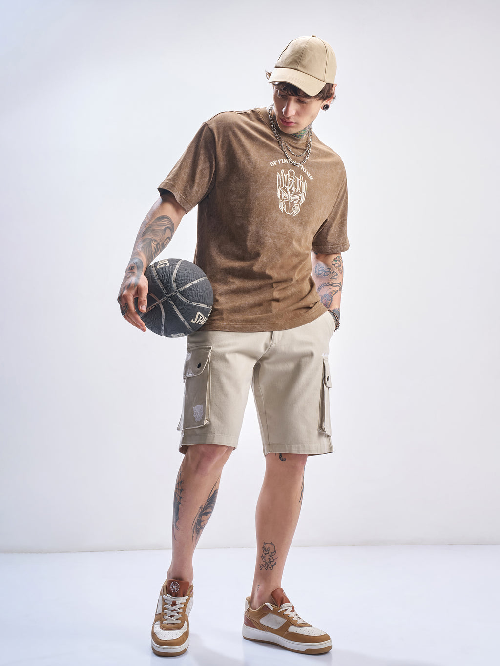 Marvel By Highlander Men Beige Black Panther Relaxed Fit Cargo Shorts - Beige - Image 2