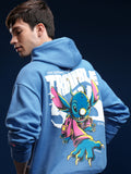 Disney By Highlander Men Blue Stitch Hooded Pullover Sweatshirt - Blue - Image 1