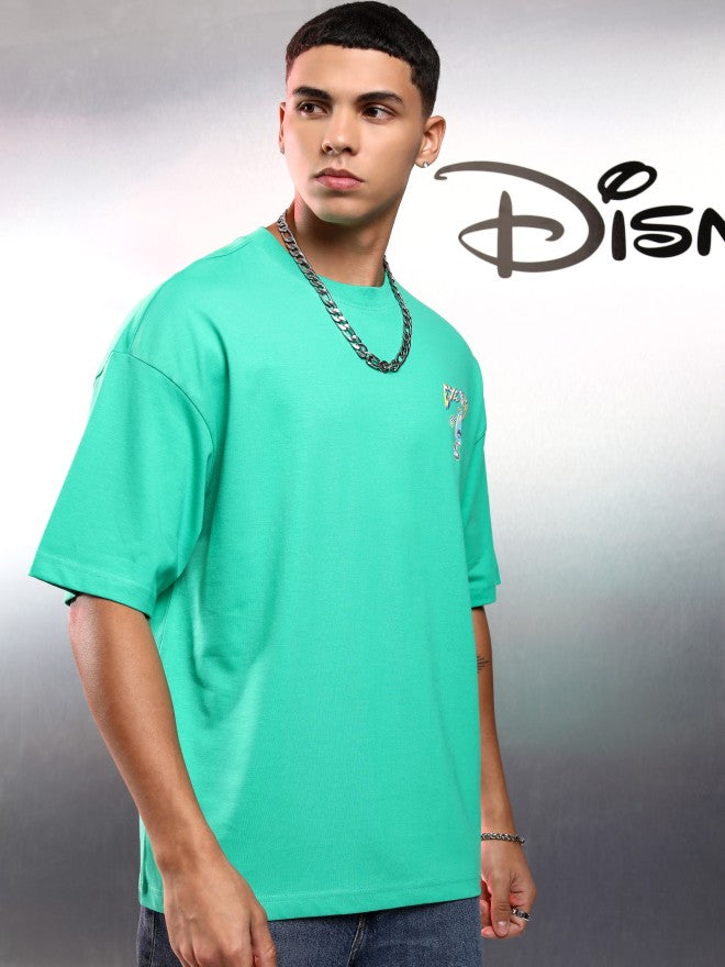 Disney By Highlander Men Green Monster Inc. Printed Round Neck Oversized Fit T-Shirt - Green - Image 6