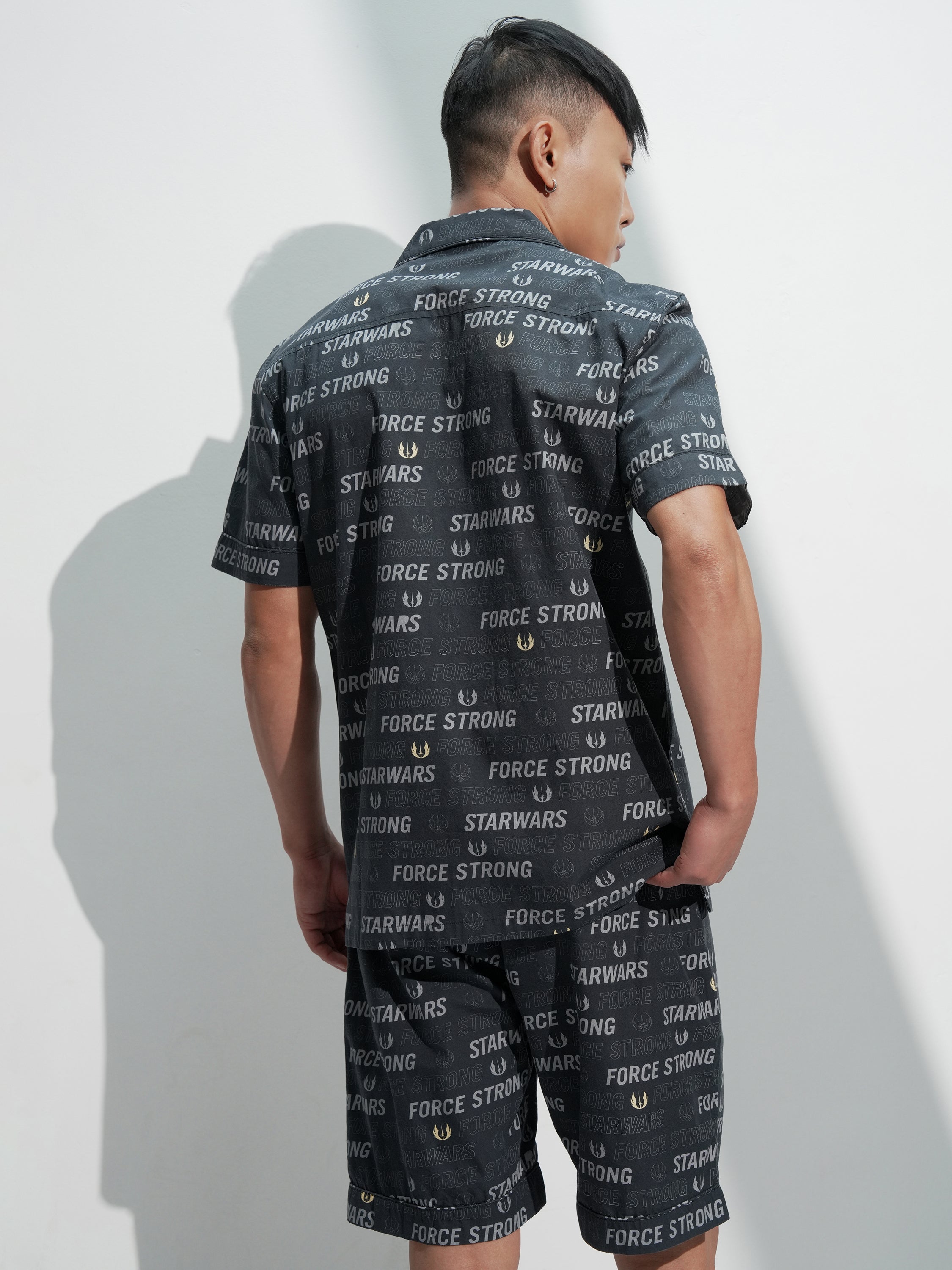 Star Wars By Highlander Men Black Darth Vader Shirt With Shorts Co-Ords - Black - Image 3