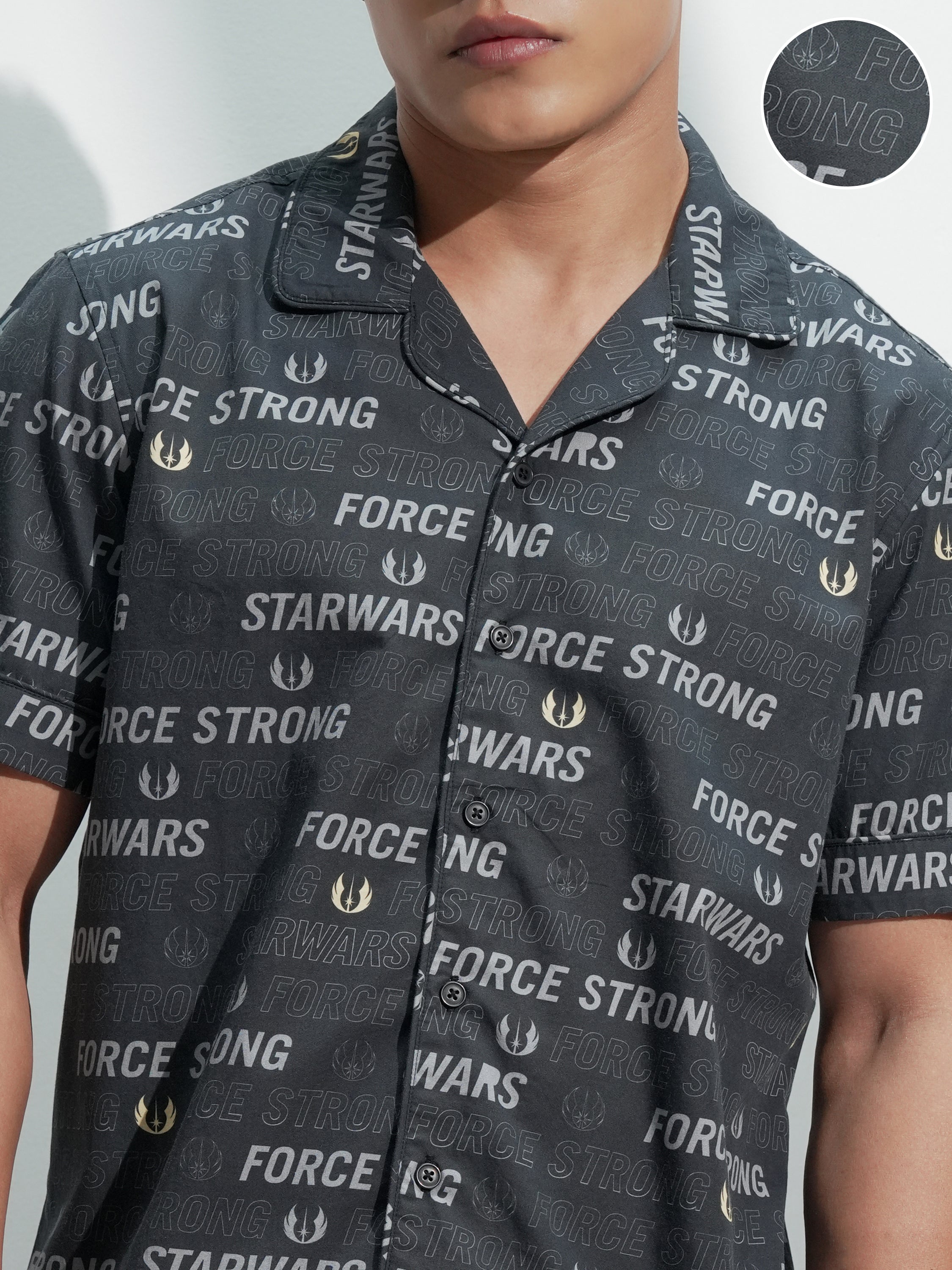 Star Wars By Highlander Men Black Darth Vader Shirt With Shorts Co-Ords - Black - Image 5