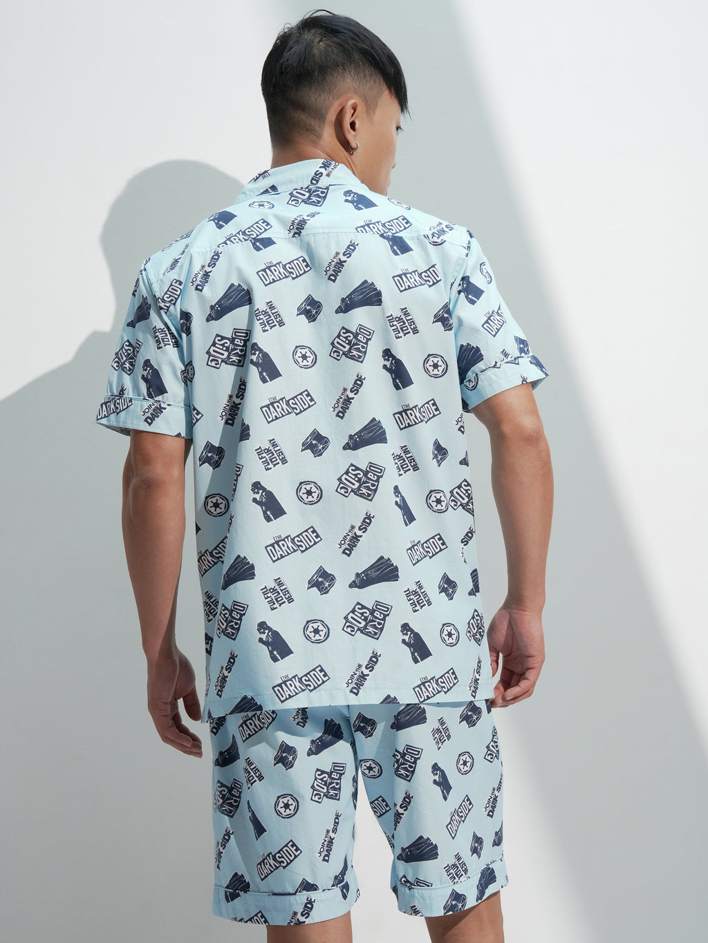 Star Wars By Highlander Men Blue Darth Vader Shirt With Shorts Co-Ords - Blue - Image 3