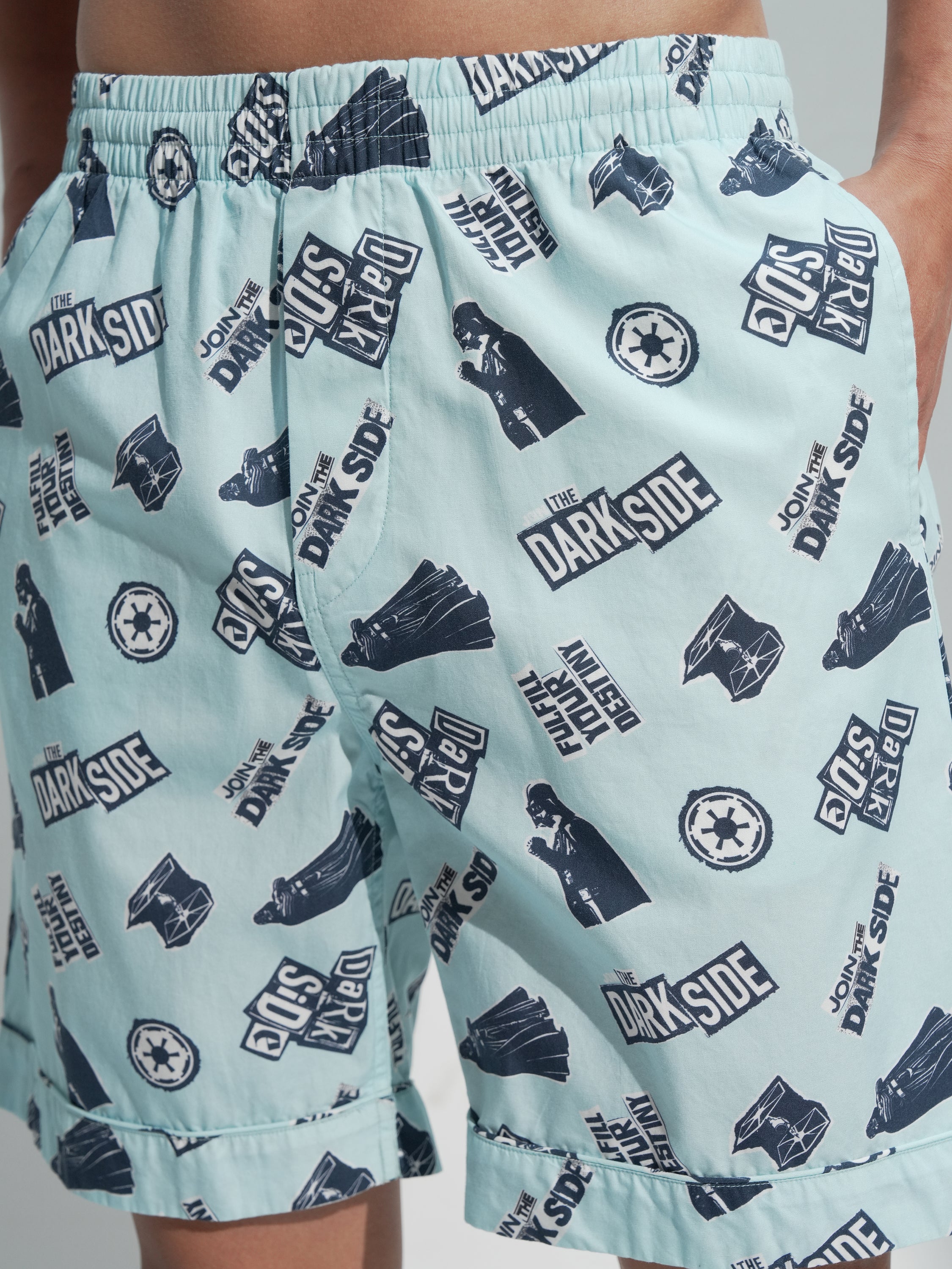 Star Wars By Highlander Men Blue Darth Vader Shirt With Shorts Co-Ords - Blue - Image 7