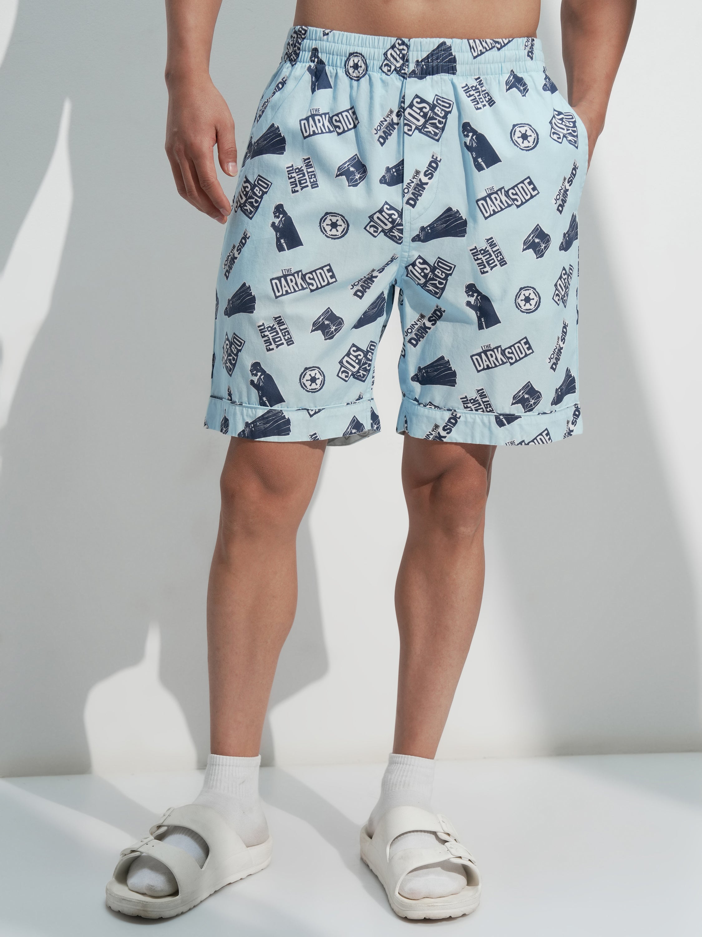 Star Wars By Highlander Men Blue Darth Vader Shirt With Shorts Co-Ords - Blue - Image 8
