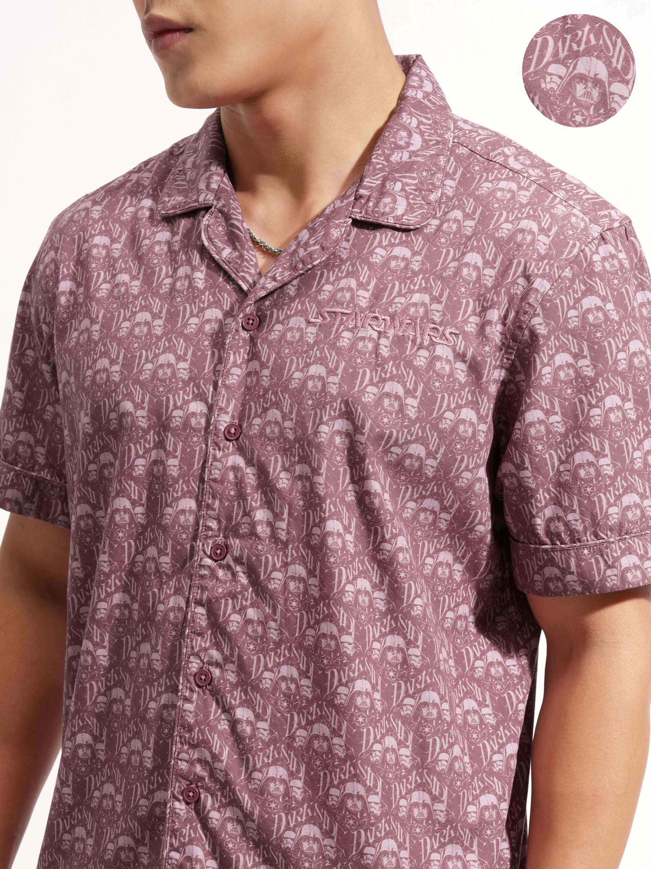 Highlander Men Purple Star Wars T-shirt With Shorts Co-Ords - Purple - Image 5