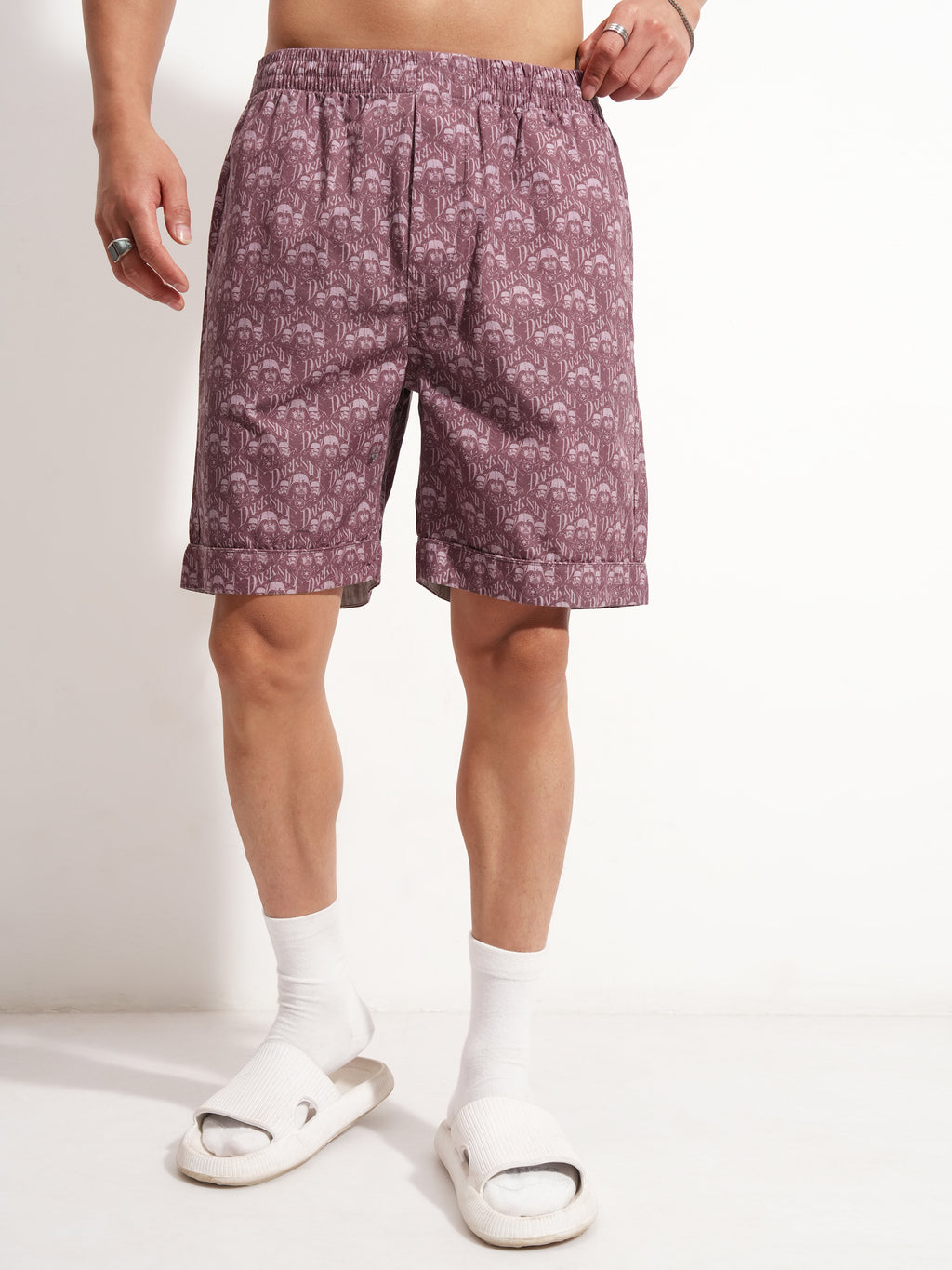 Highlander Men Purple Star Wars T-shirt With Shorts Co-Ords - Purple - Image 8