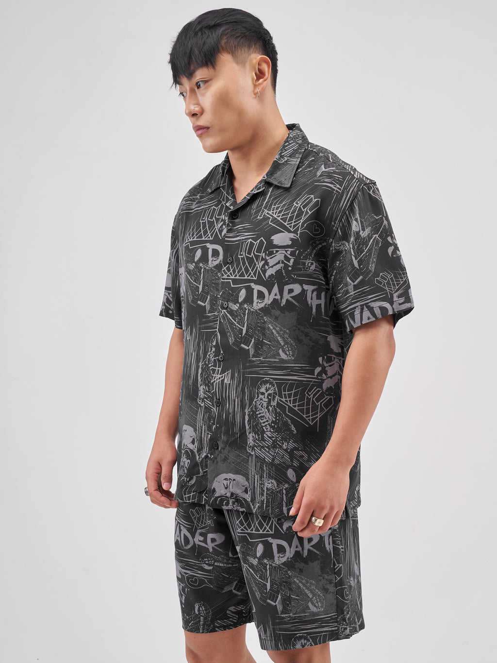 Star Wars Highlander Men Black Shirt With Shorts Co-Ords - Black - Image 4