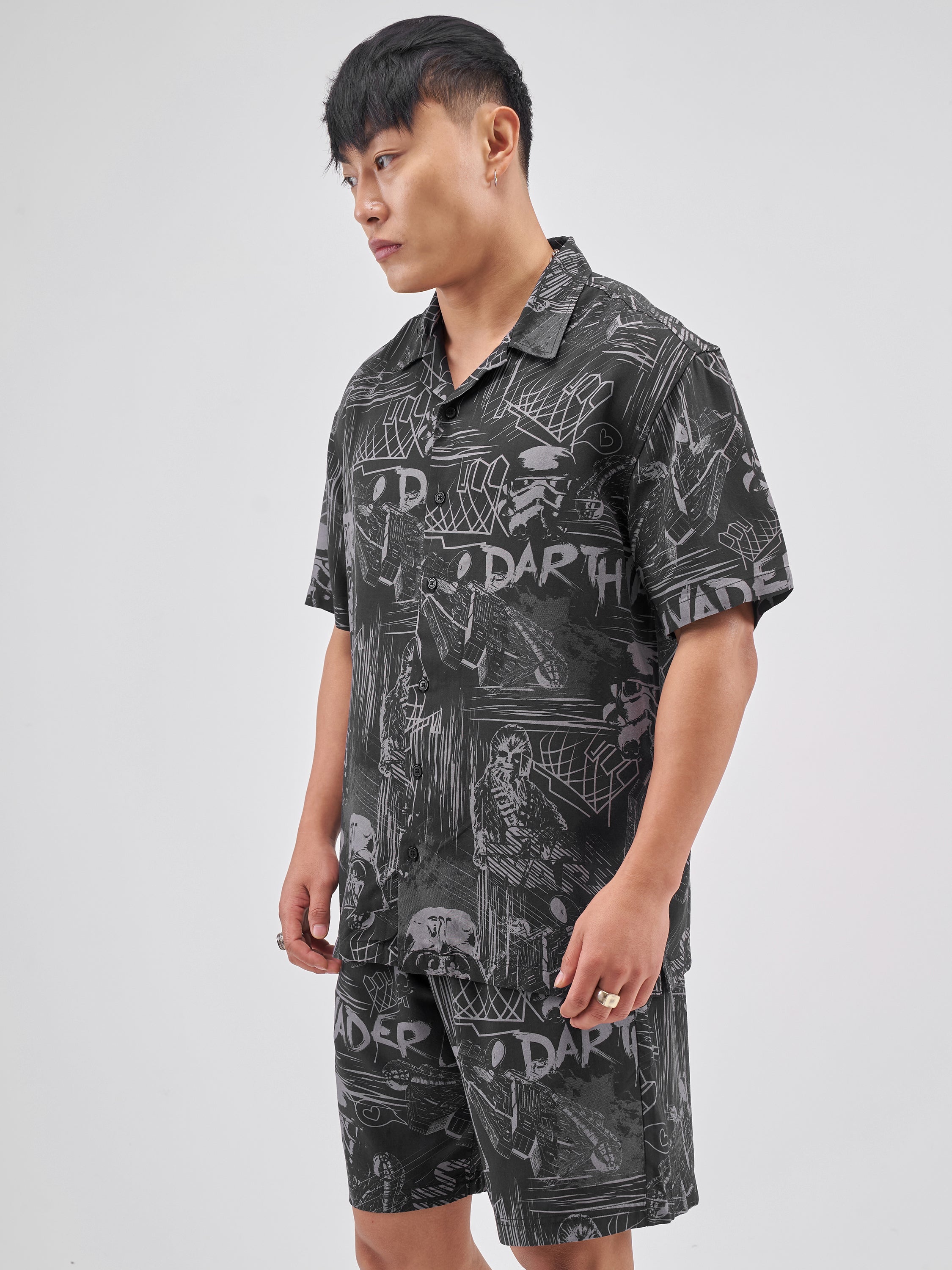 Star Wars Highlander Men Black Shirt With Shorts Co-Ords - Black - Image 4