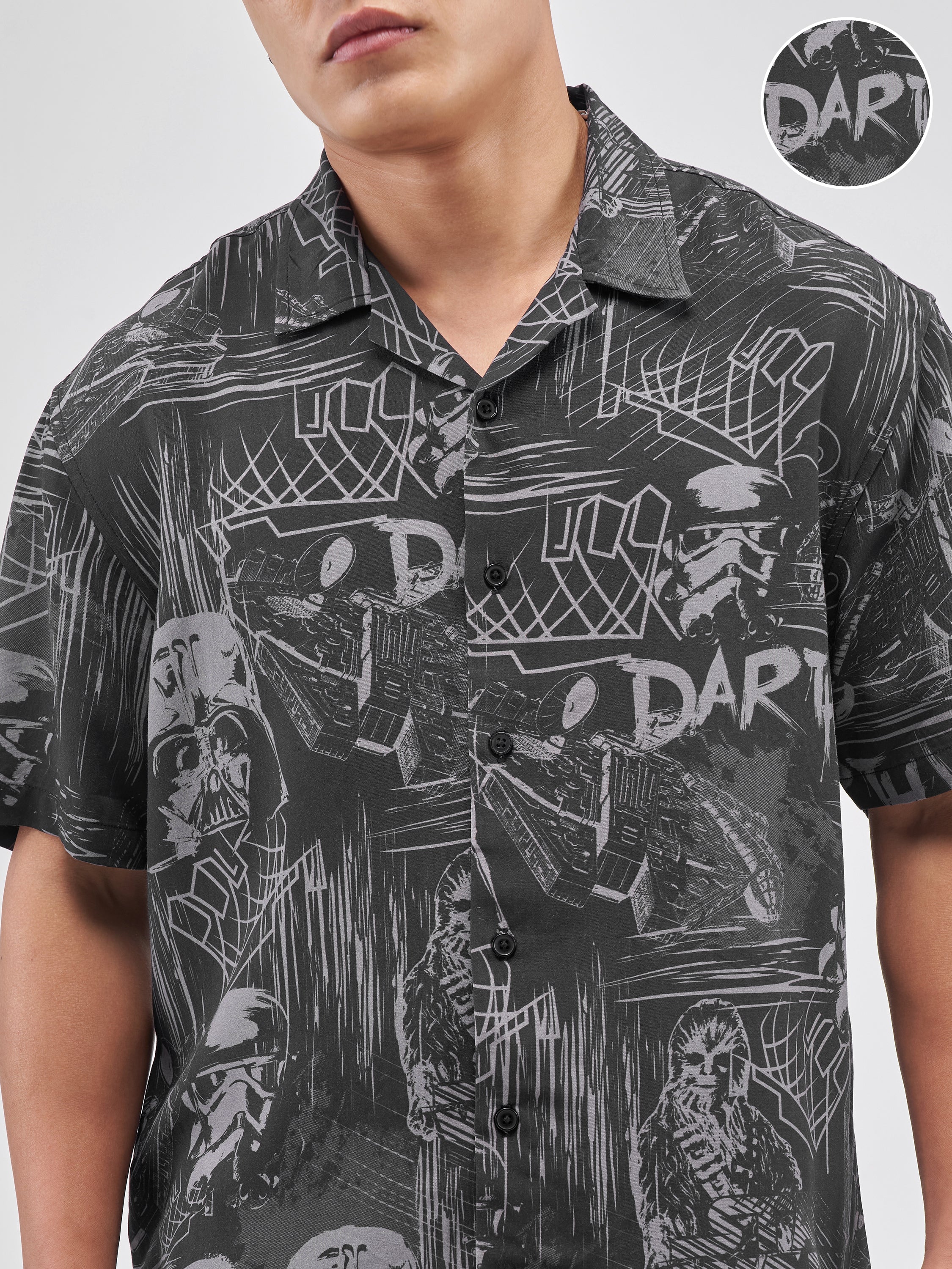 Star Wars Highlander Men Black Shirt With Shorts Co-Ords - Black - Image 5