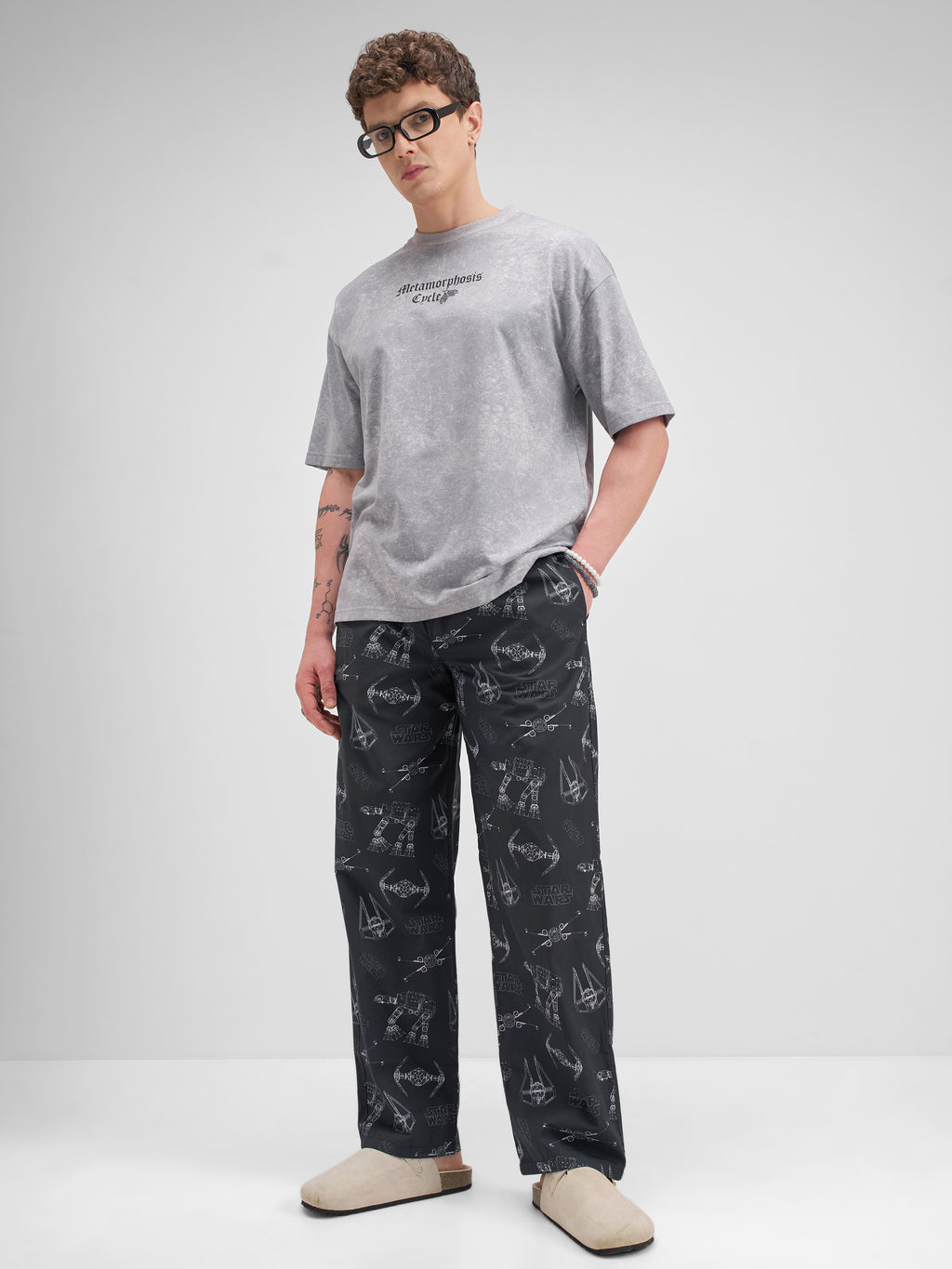 Star Wars By Highlander Men Black Star Wars Printed Lounge Pant - Black - Image 2