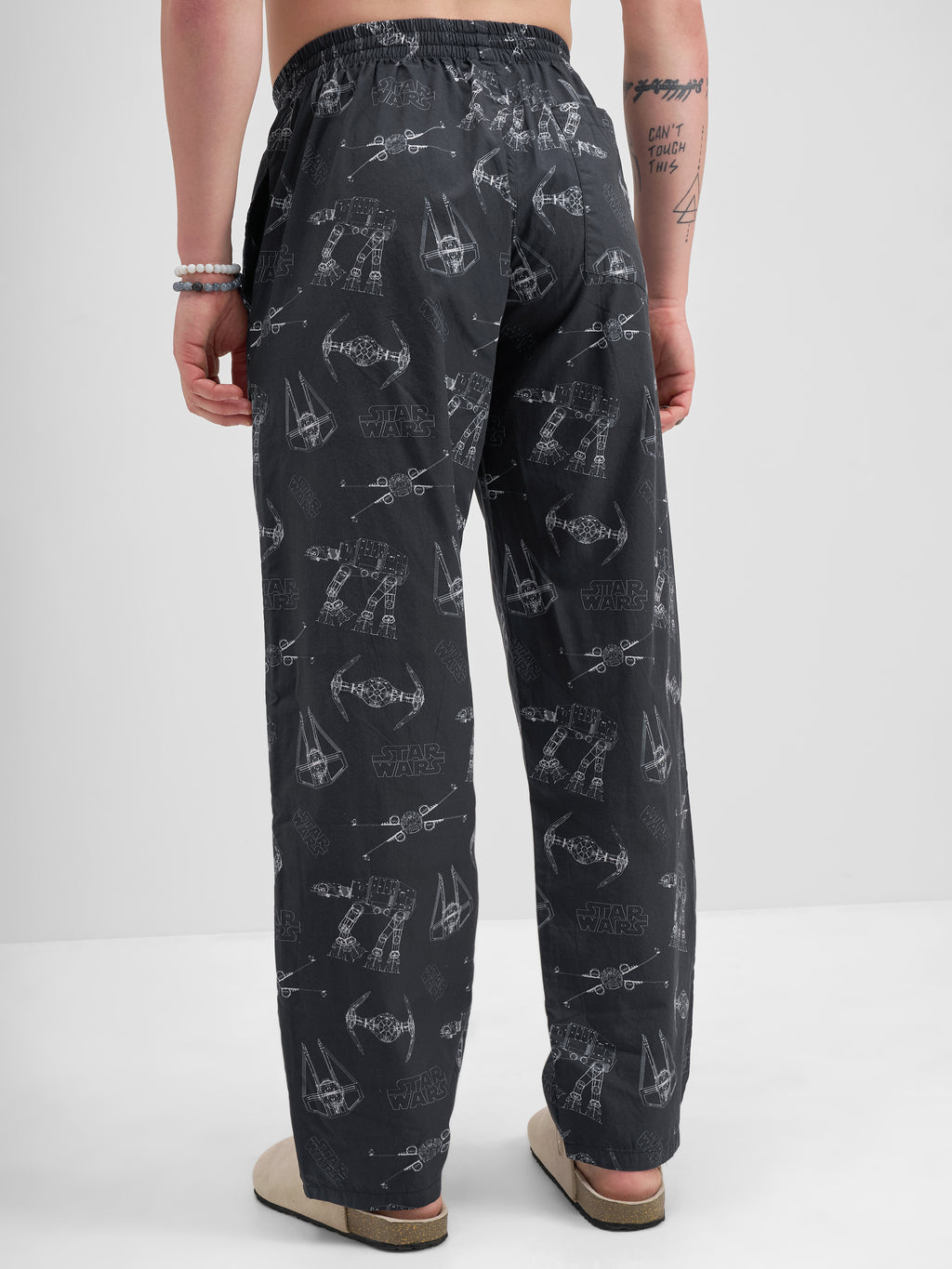 Star Wars By Highlander Men Black Star Wars Printed Lounge Pant - Black - Image 3