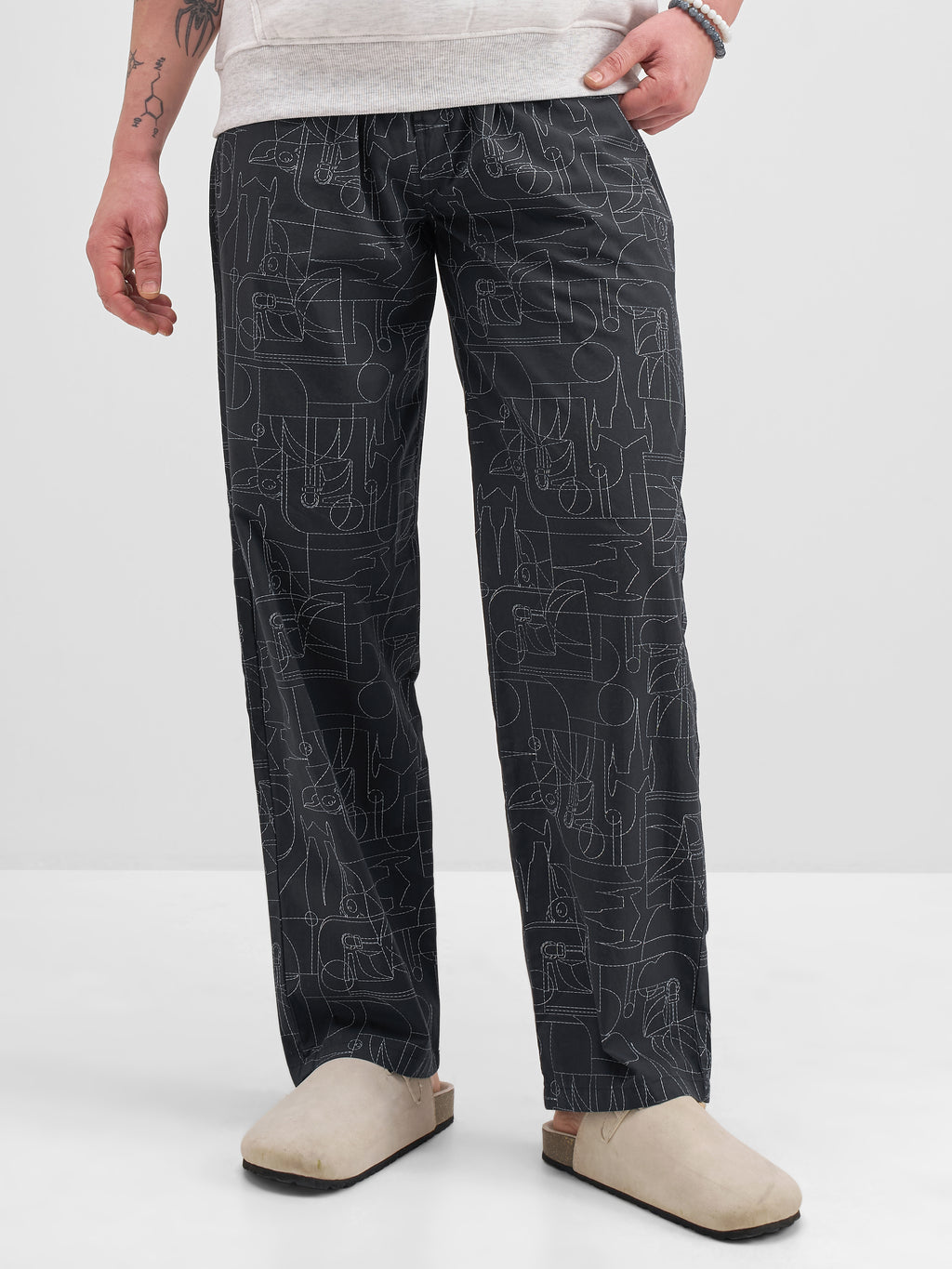 Star Wars By Highlander Men Black Star Wars Printed Lounge Pant - Black - Image 1