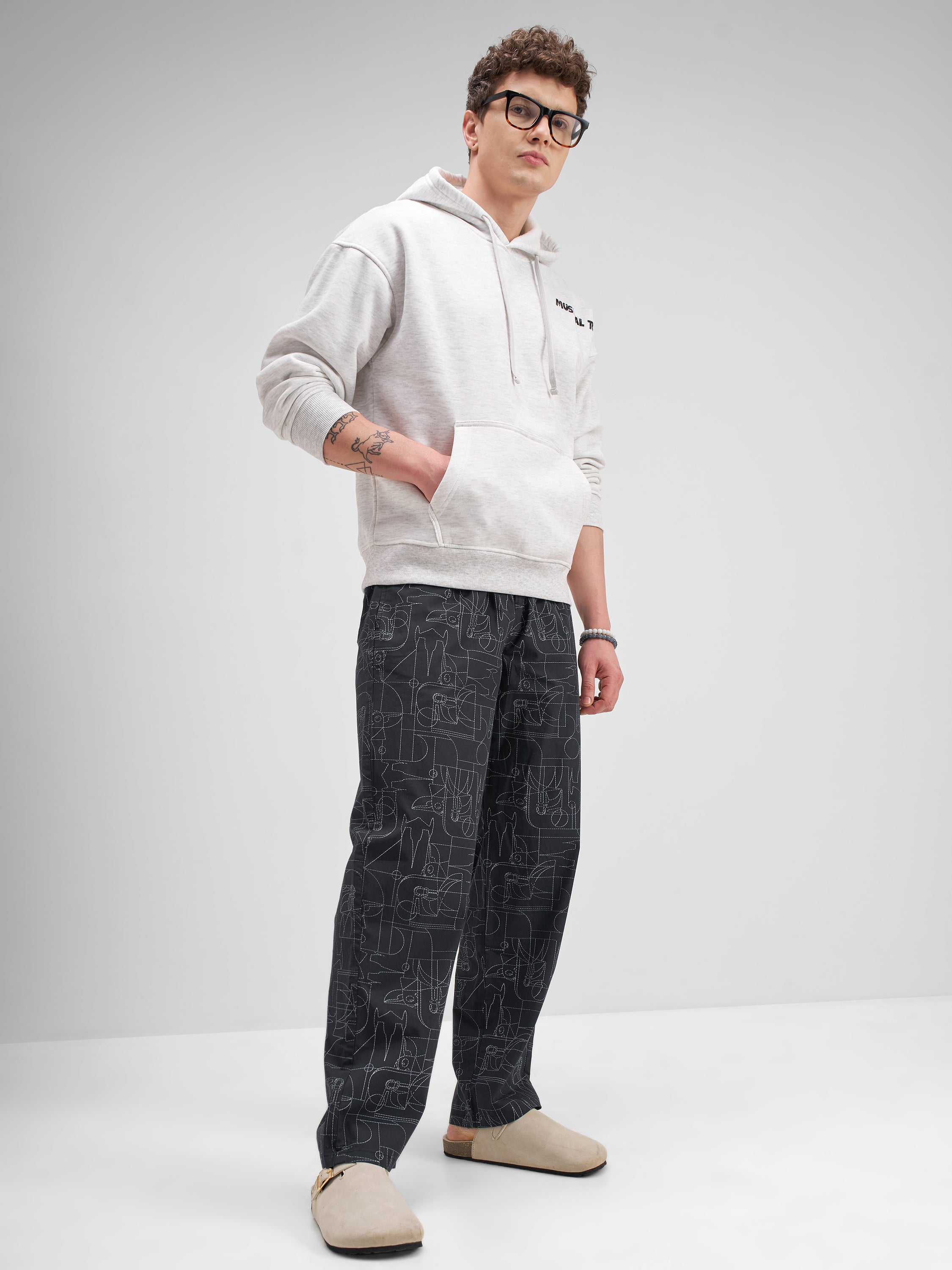 Star Wars By Highlander Men Black Star Wars Printed Lounge Pant - Black - Image 2