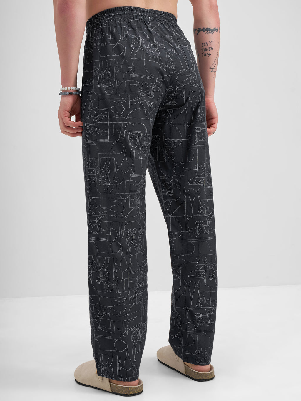 Star Wars By Highlander Men Black Star Wars Printed Lounge Pant - Black - Image 3