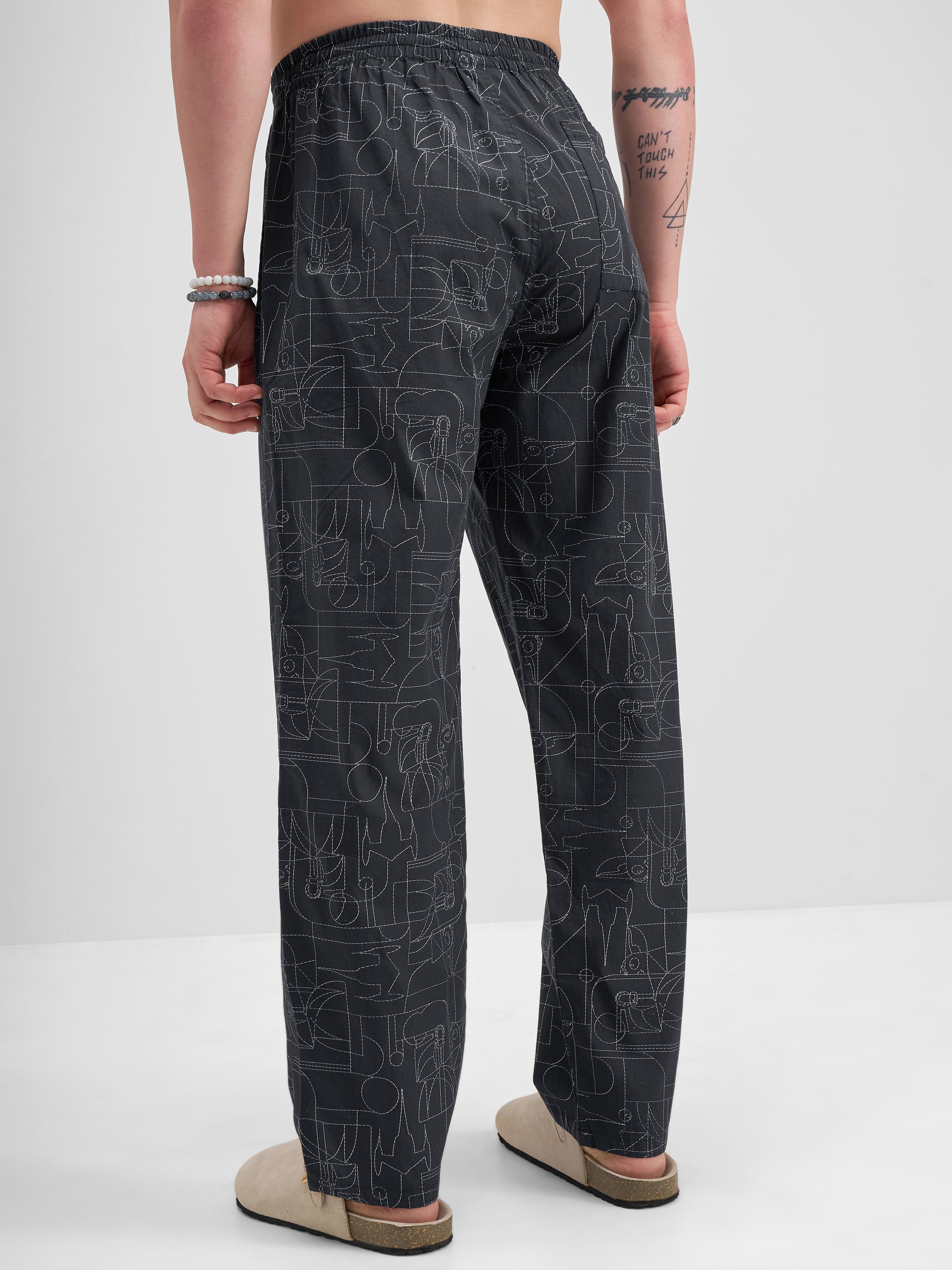 Star Wars By Highlander Men Black Star Wars Printed Lounge Pant - Black - Image 3
