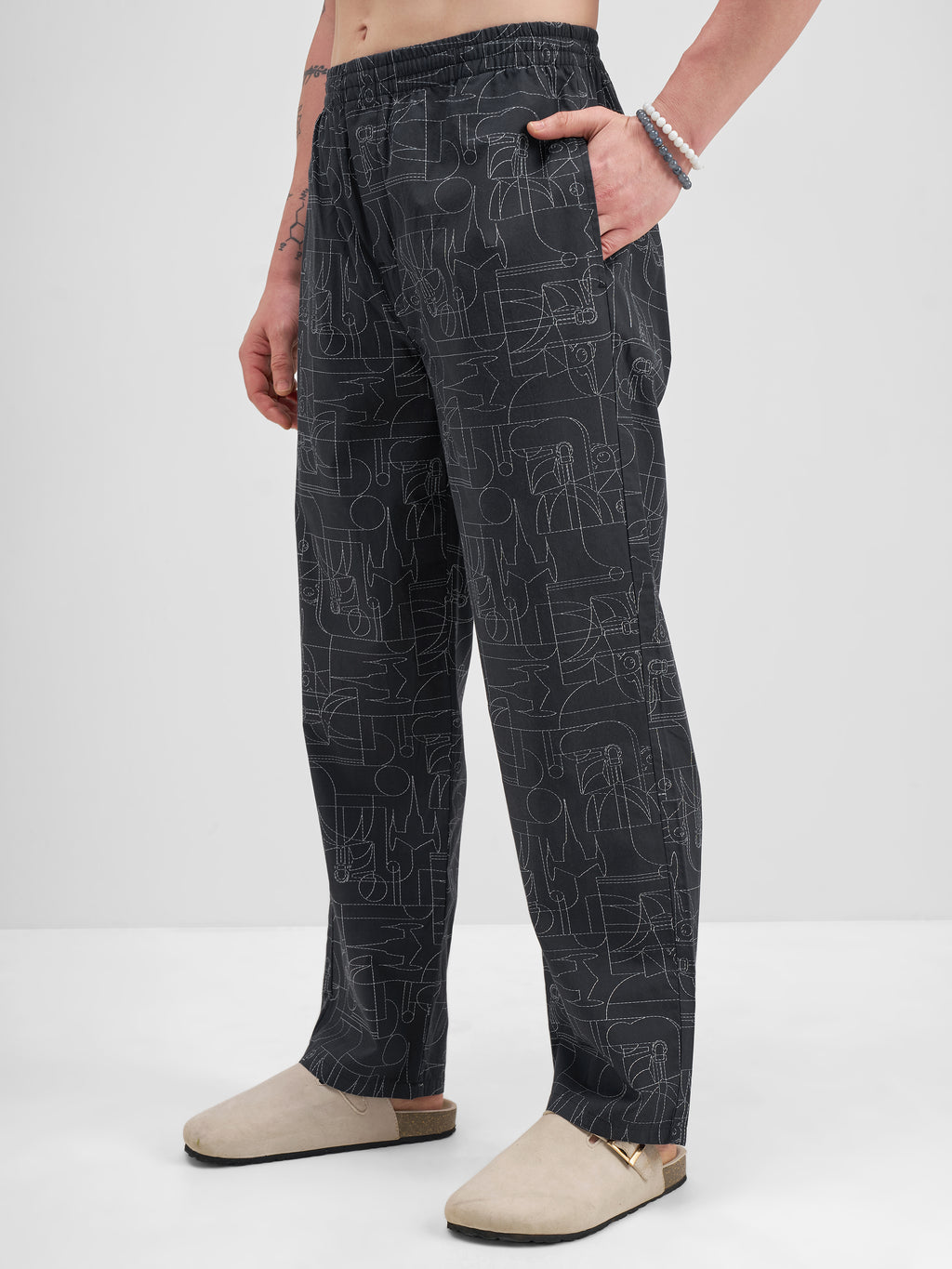Star Wars By Highlander Men Black Star Wars Printed Lounge Pant - Black - Image 4