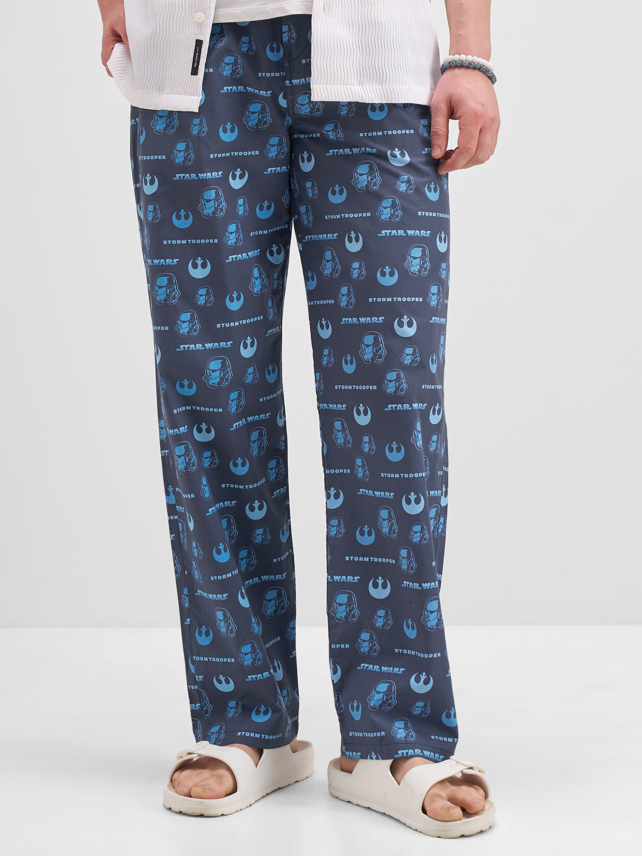 Star Wars By Highlander Men Navy Blue Strom Trooper Printed Lounge Pant - Navy Blue - Image 1