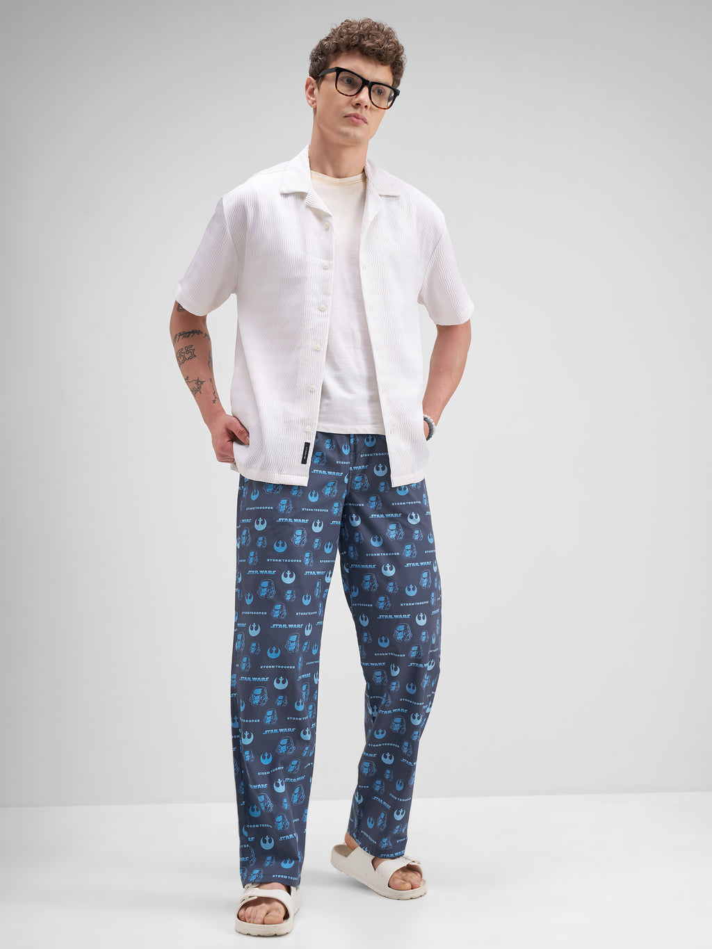 Star Wars By Highlander Men Navy Blue Strom Trooper Printed Lounge Pant - Navy Blue - Image 2