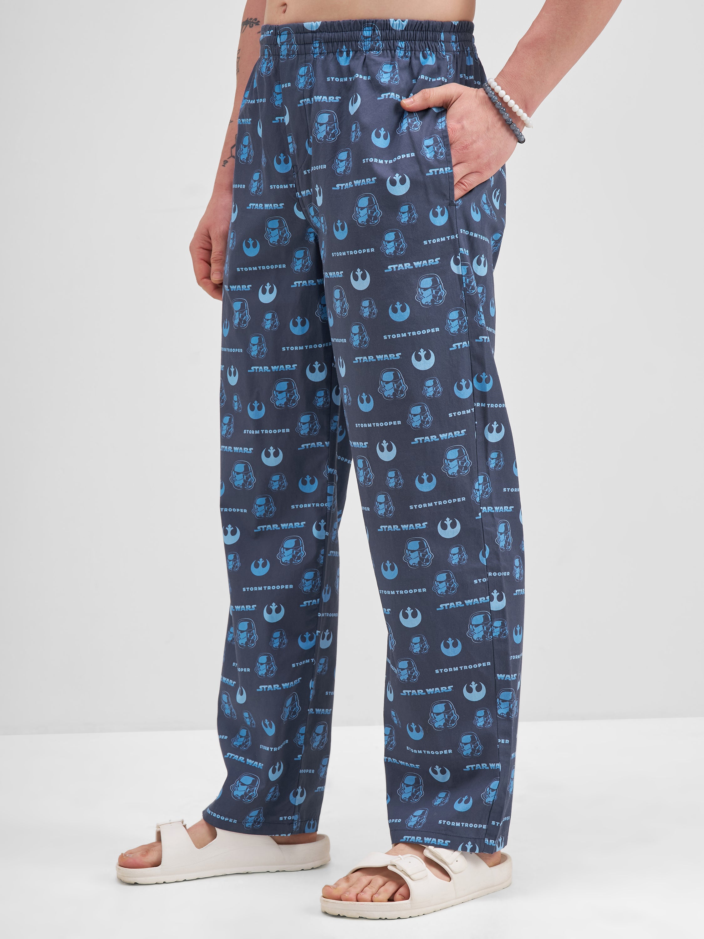 Star Wars By Highlander Men Navy Blue Strom Trooper Printed Lounge Pant - Navy Blue - Image 4