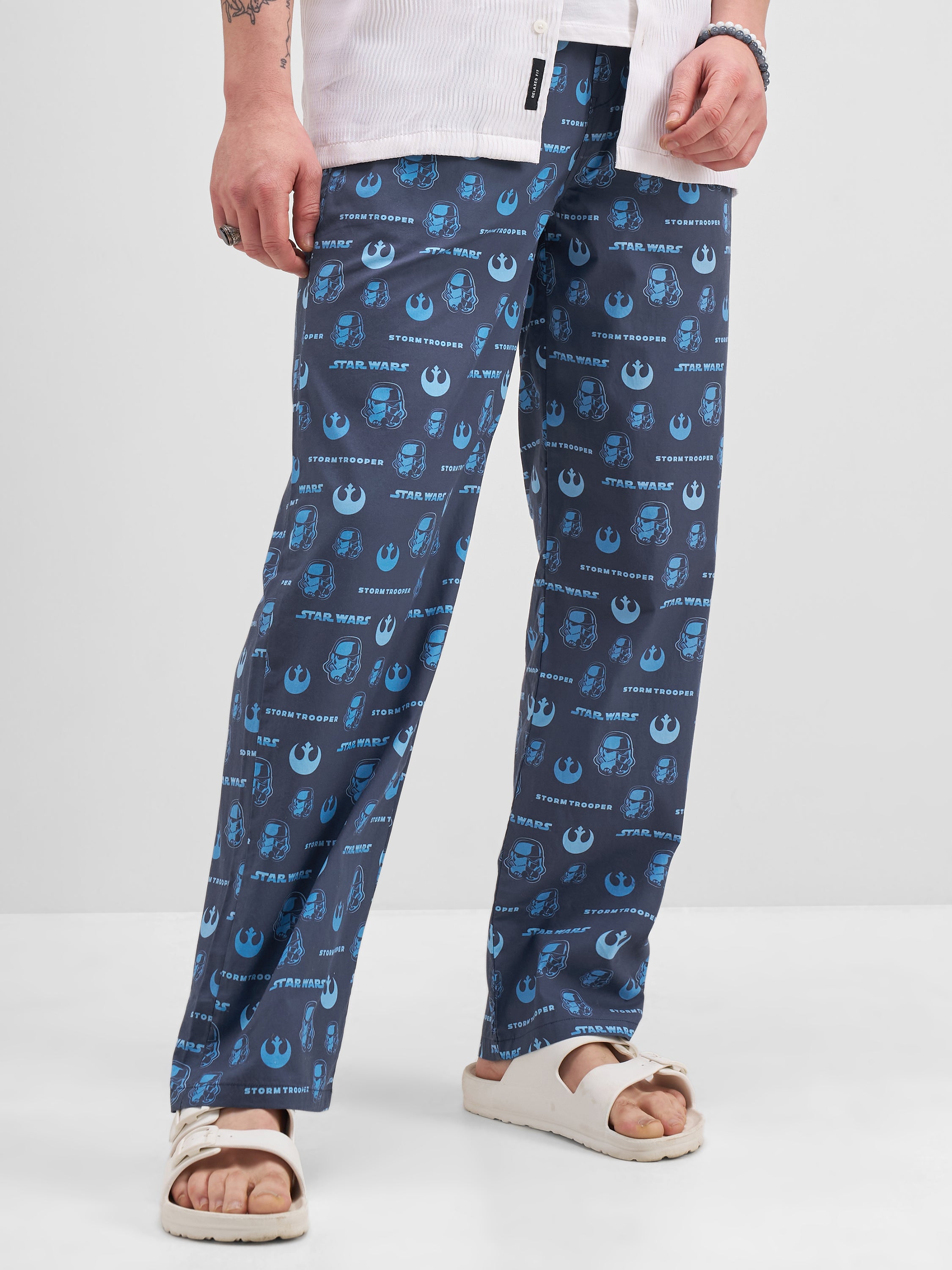 Star Wars By Highlander Men Navy Blue Strom Trooper Printed Lounge Pant - Navy Blue - Image 6
