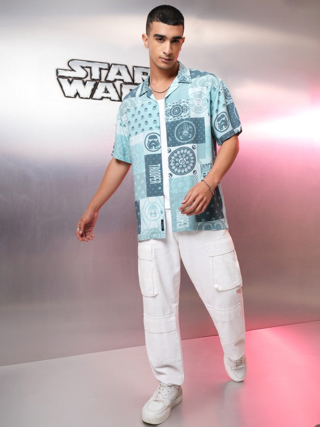 Star Wars By Highlander Men Blue Troopers Printed Relaxed Fit Casual Shirt - Blue - Image 2